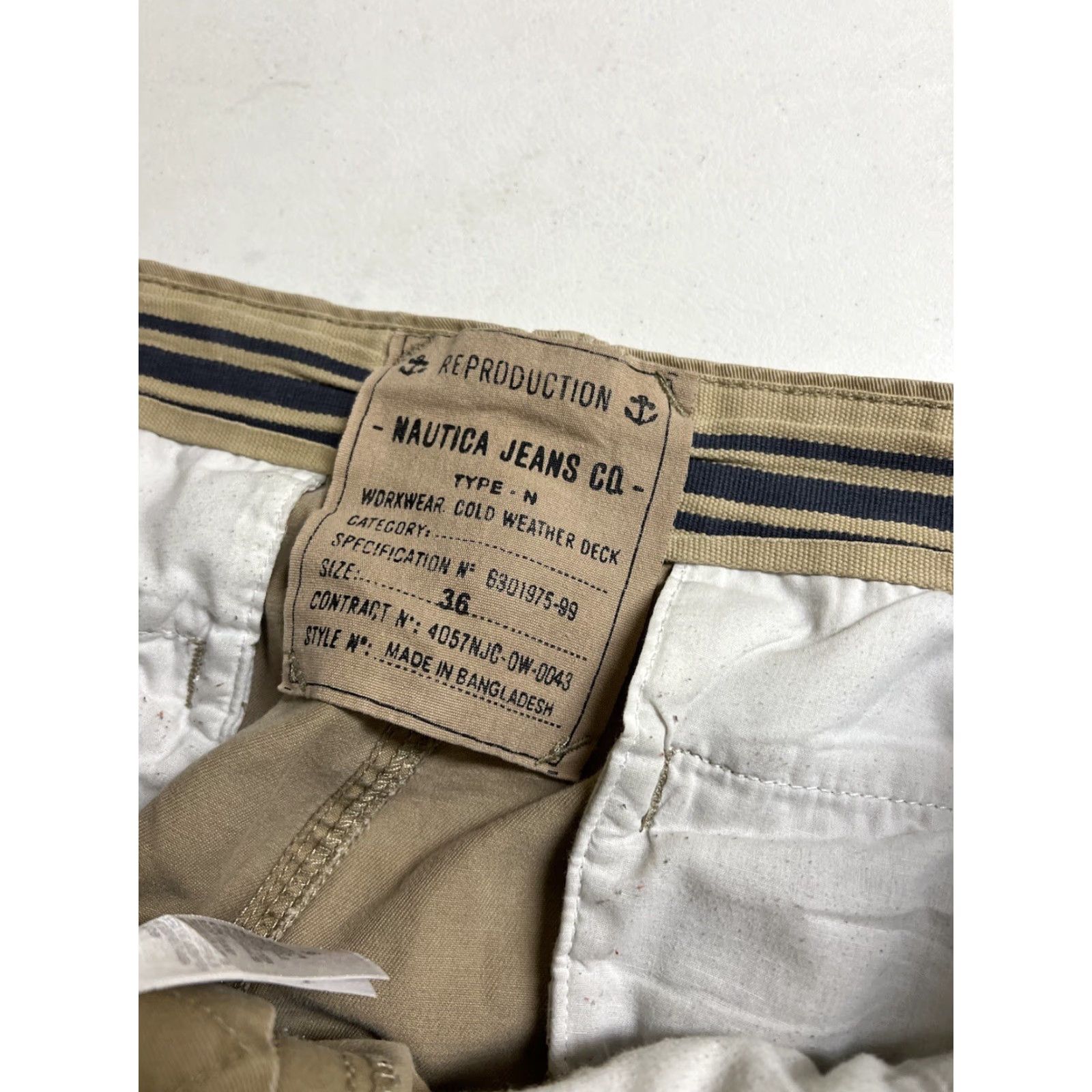 Nautica Nautica Jeans Co. Shorts Mens 36 Tan Khaki Cotton Pocket Cargo Pocket Flat Front Zip Casual Chino Regular Size US 36 / EU 52 - 5 Thumbnail
