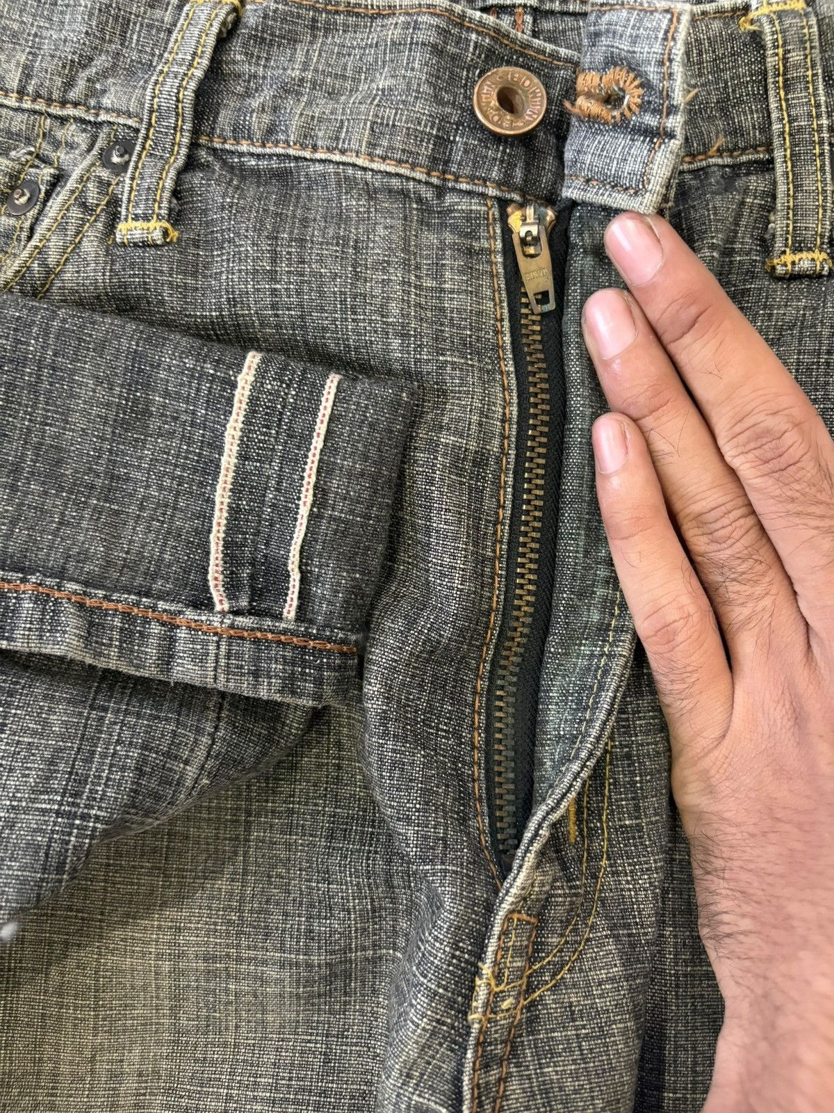 Edwin Vintage Edwin 505zx Selvedge Mud Wash Baggy Jeans Size US 35 - 4 Thumbnail
