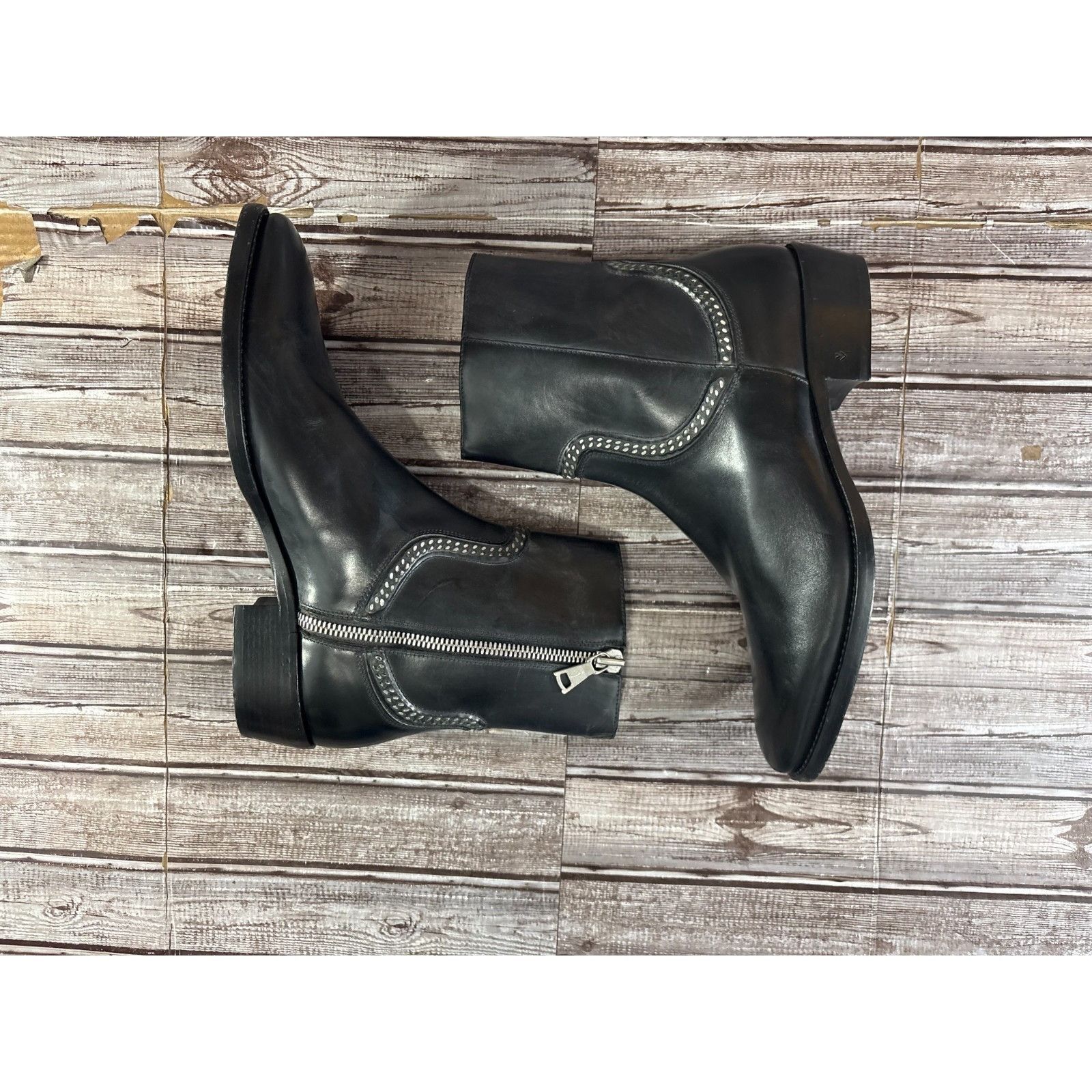 John Varvatos John Varvatos Collection Ludlow Chain Leather Boots Size 11 Size US 11 / EU 44 - 5 Thumbnail