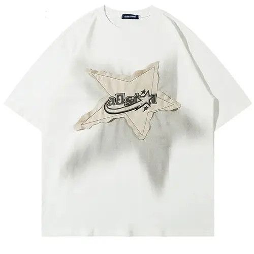 Vintage Harajuku Star Splicing Tshirt Oversized Size US L / EU 52-54 / 3 - 1 Thumbnail