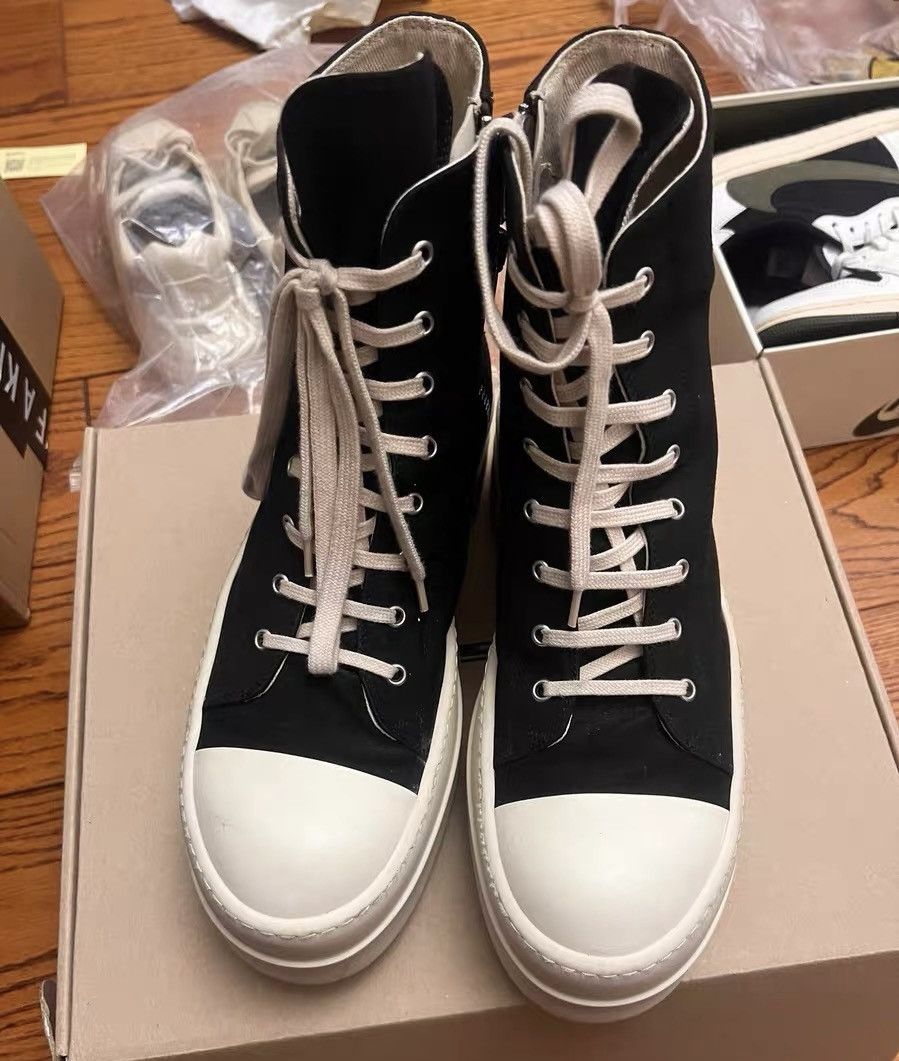 Rick Owens Rick Owens DRKSHDW Round Toe Zip High-Top Sneakers Size US 10 / EU 43 - 2 Thumbnail