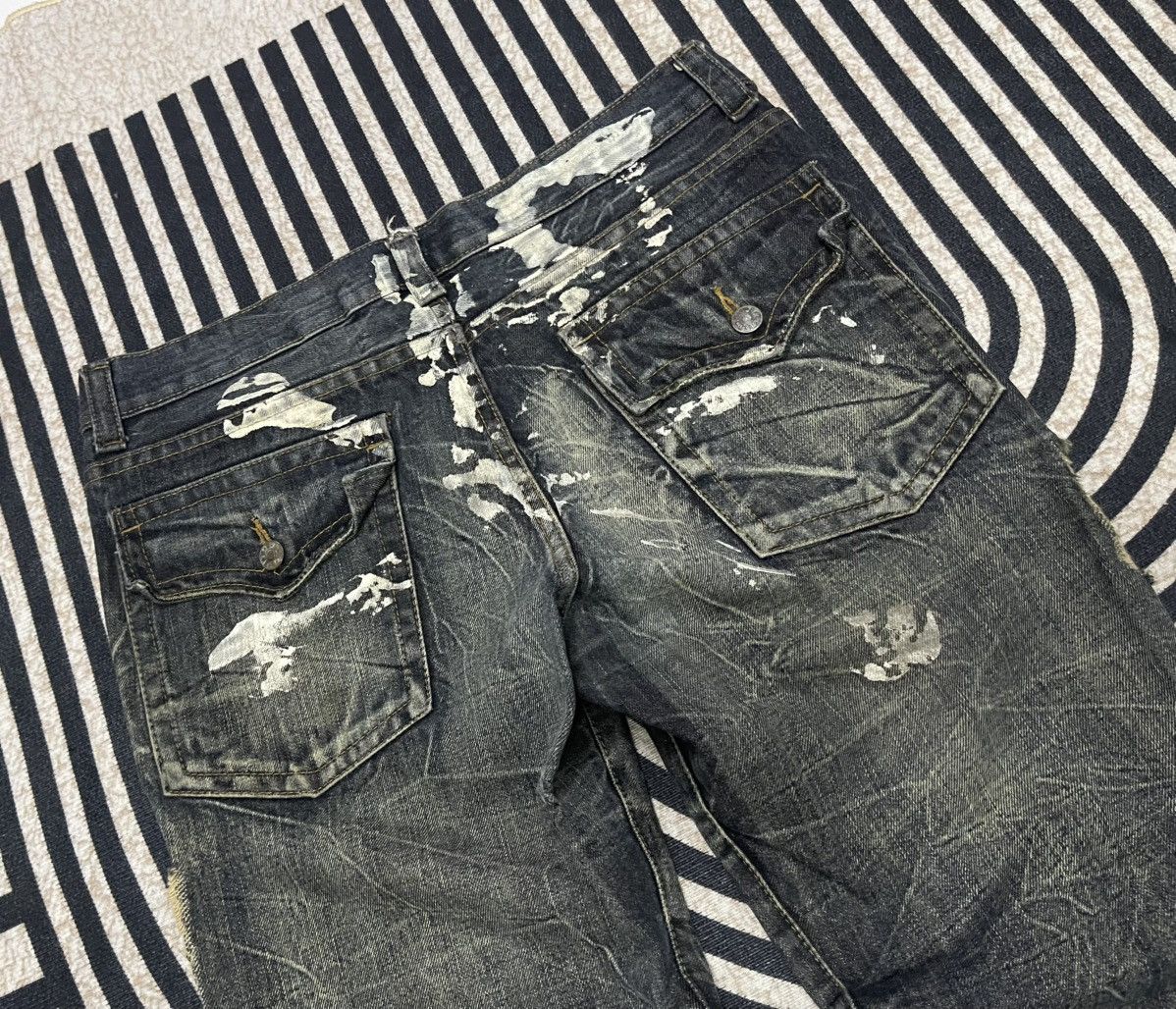 Japanese Brand 2000s KUI WASHABLE DISTRESSED JEANS RARE DESIGN Size US 33 - 12 Thumbnail