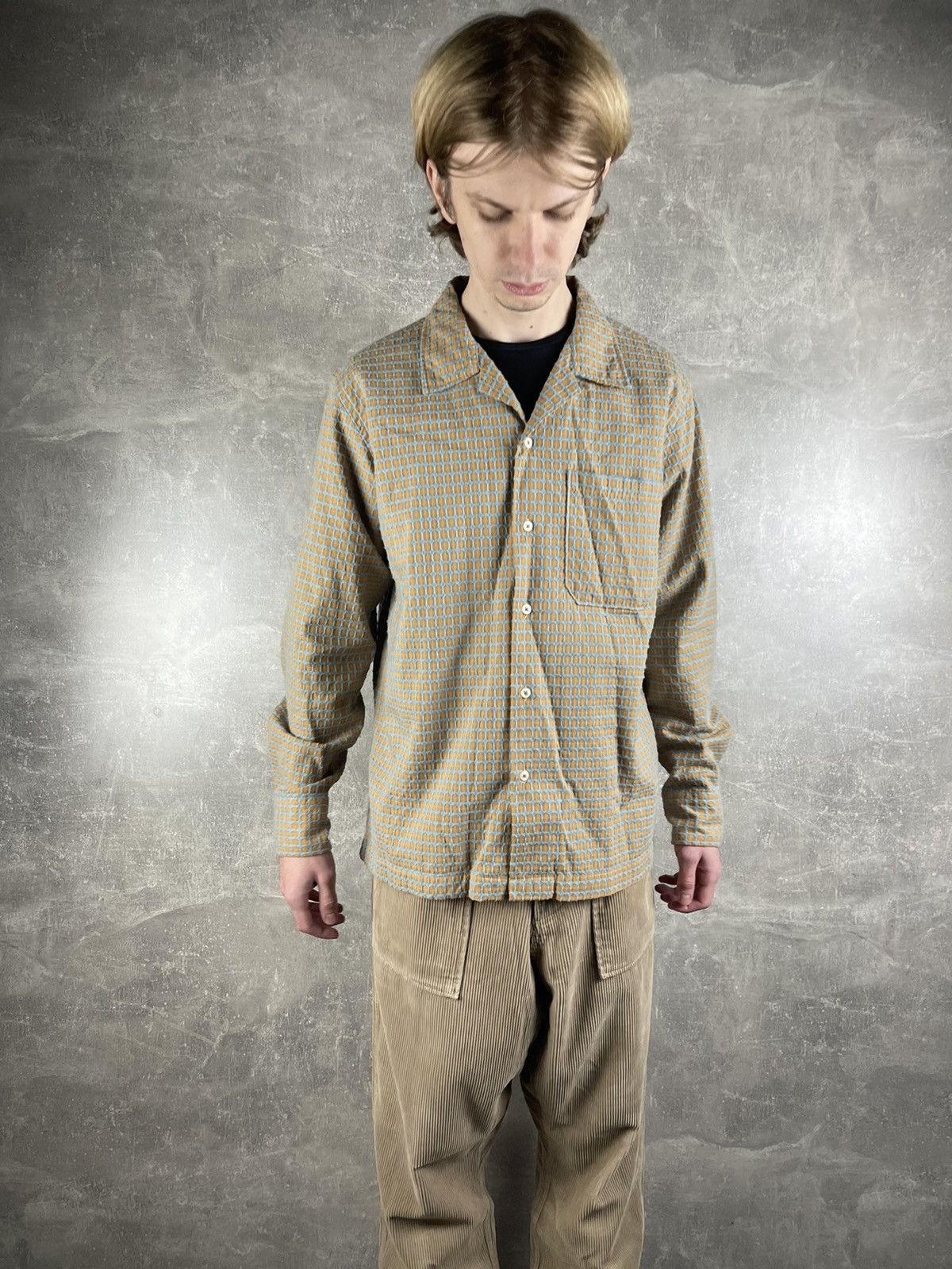 Universal Works Universal Works L.S Camp Shirt Sand Blue Deldos Cotton Size US M / EU 48-50 / 2 - 4 Thumbnail