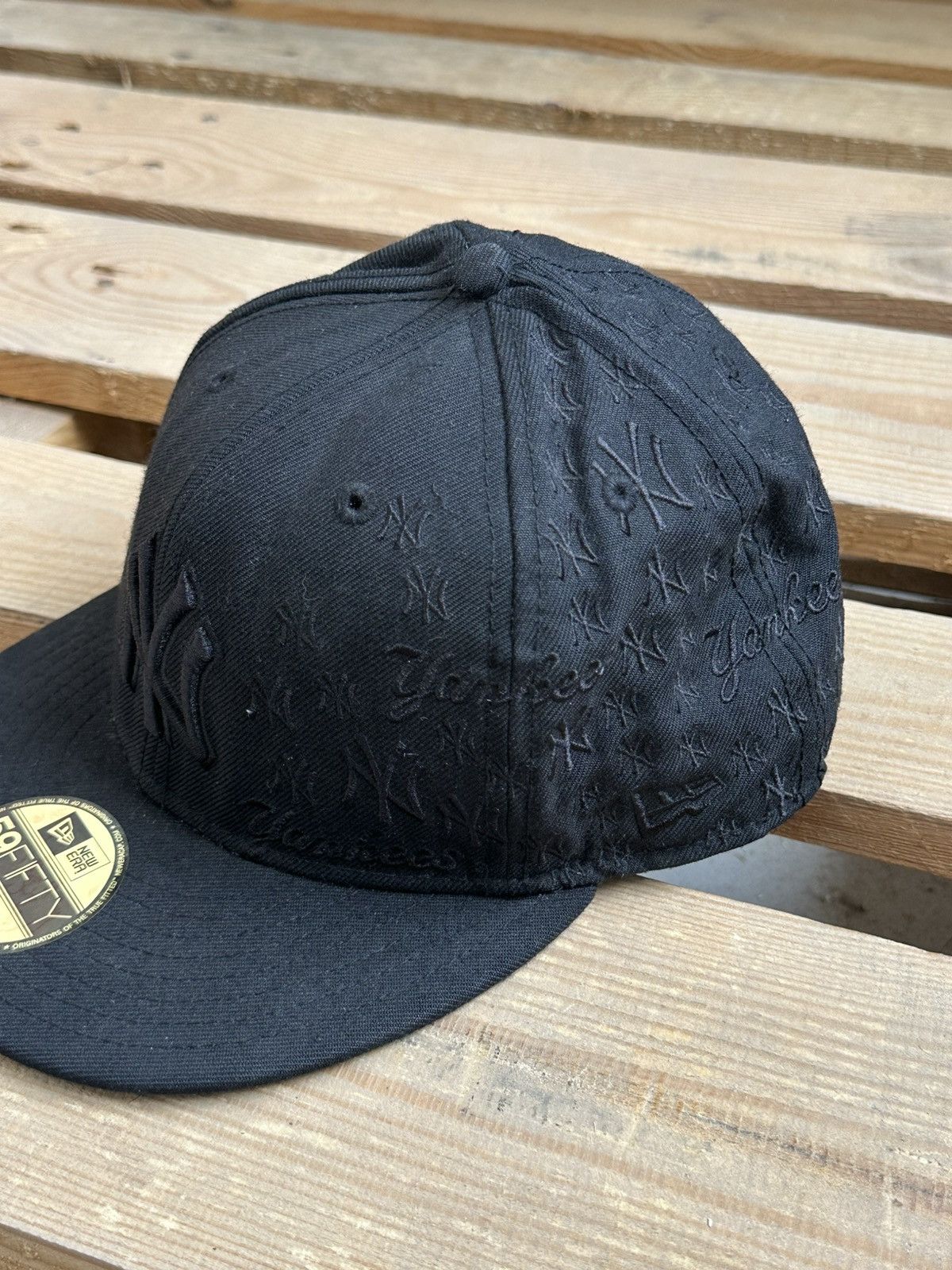 New Era New Era NYC Yankees Black Monogram Cap Size ONE SIZE - 2 Thumbnail
