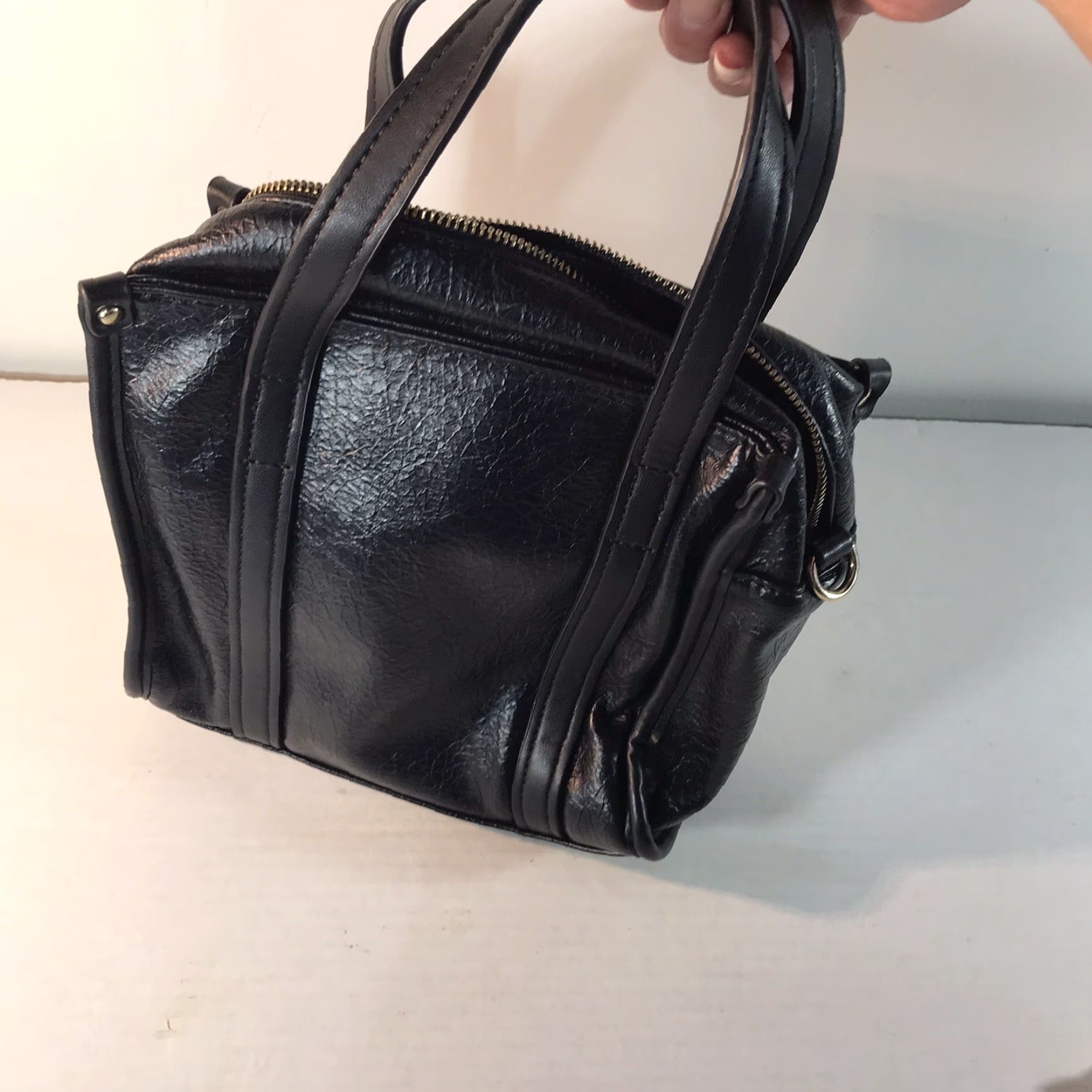 Vintage Urban Expressions Satchel Bag, Medium, Black/Red/White, Casual Travel Workwear, Double Handle, Lightweight, Womens Size ONE SIZE - 6 Thumbnail