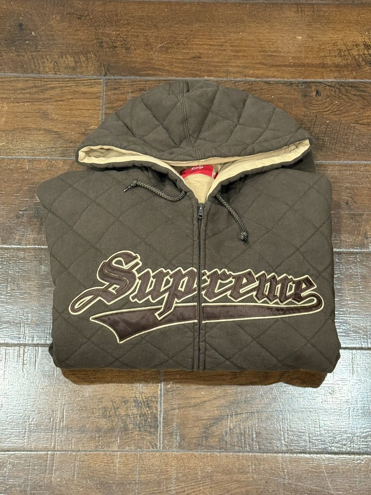 Supreme Supreme Quilted Zip Up Hoodie Size US XL / EU 56 / 4 - 2 Thumbnail