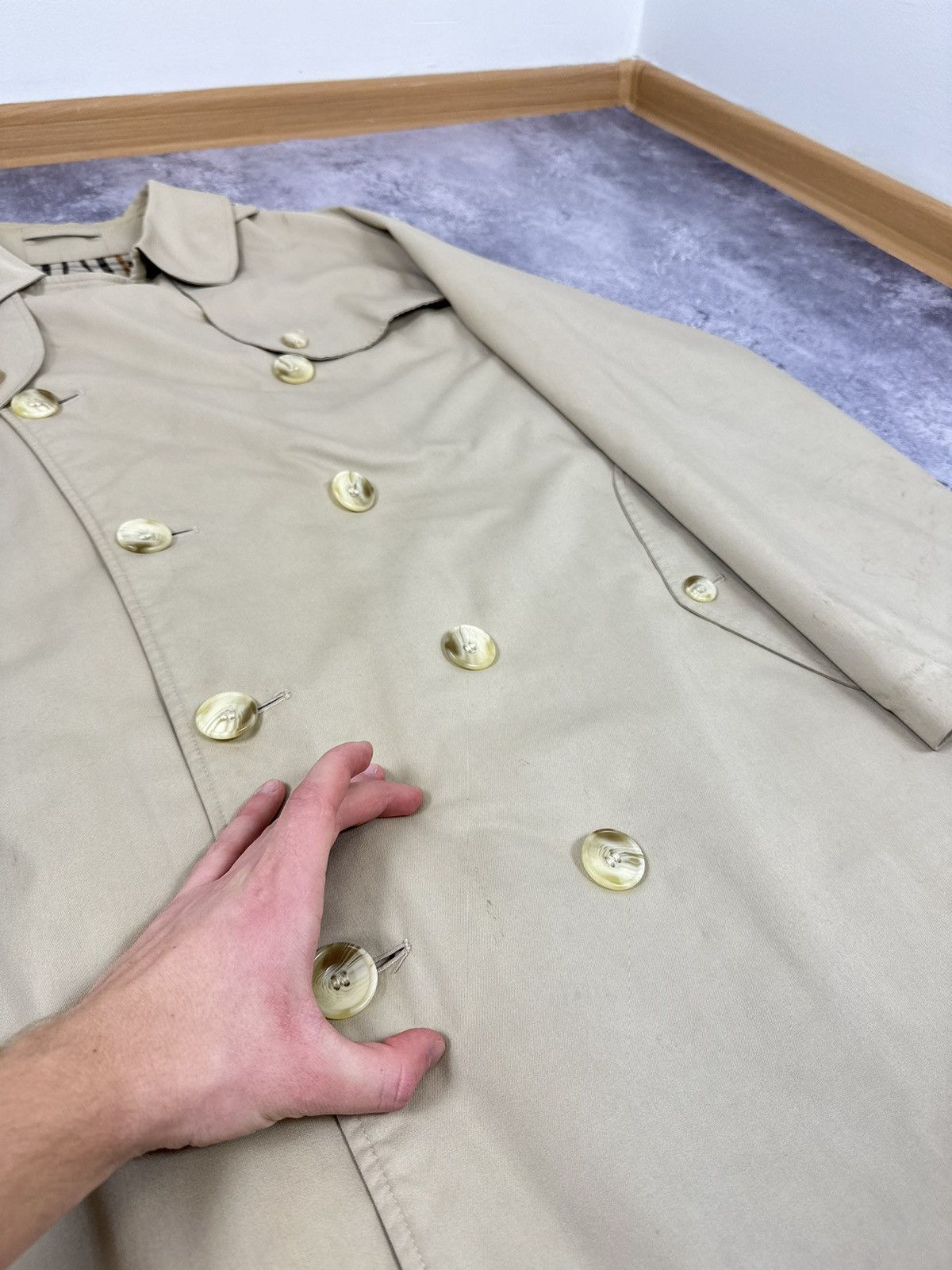 DAKS Vintage Daks London Luxury Nova Check Designer Trench Coat Size US XL / EU 56 / 4 - 9 Thumbnail