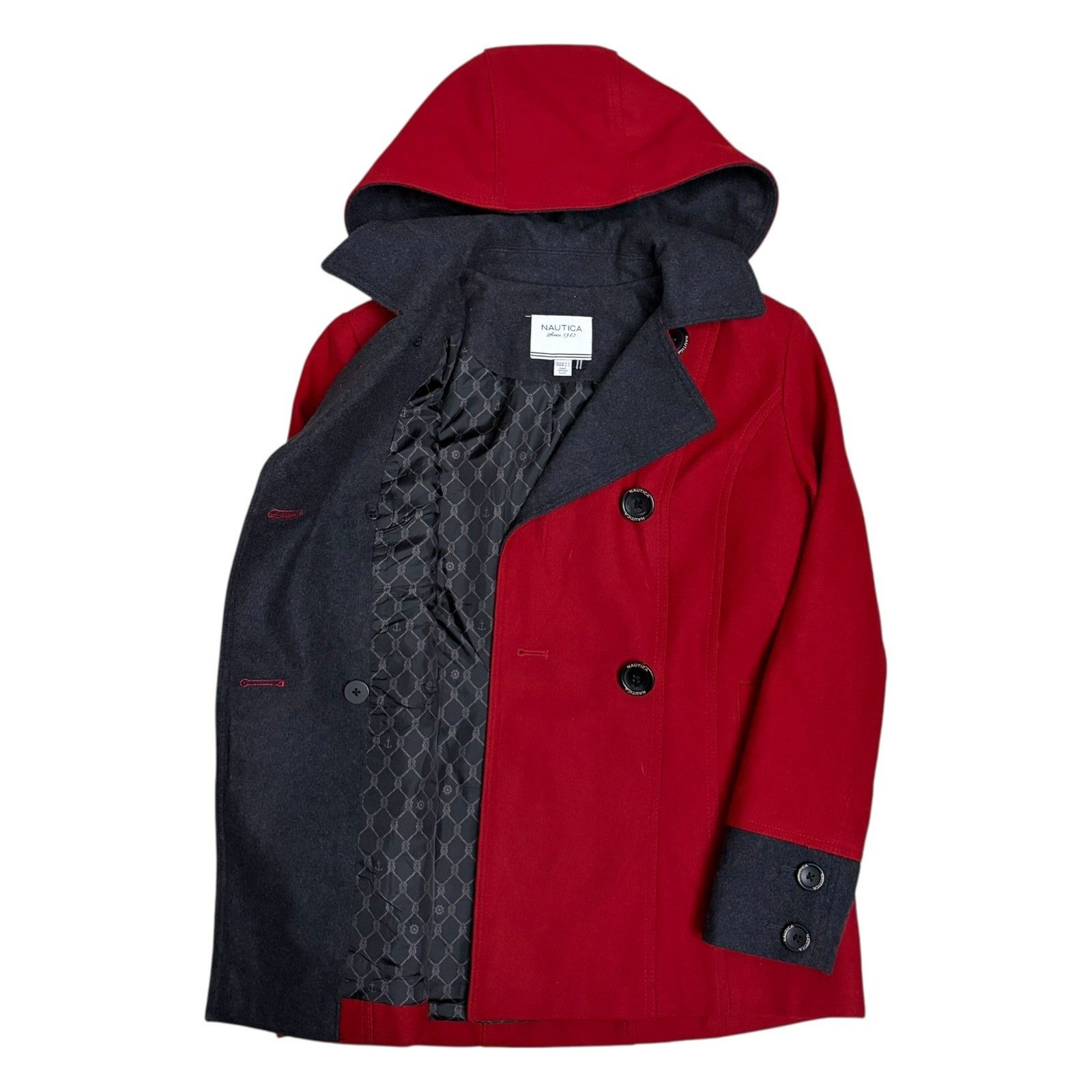 Nautica NAUTICA Recycled Wool Winter Casual Red Pea Coat Medium Size M / US 6-8 / IT 42-44 - 3 Thumbnail