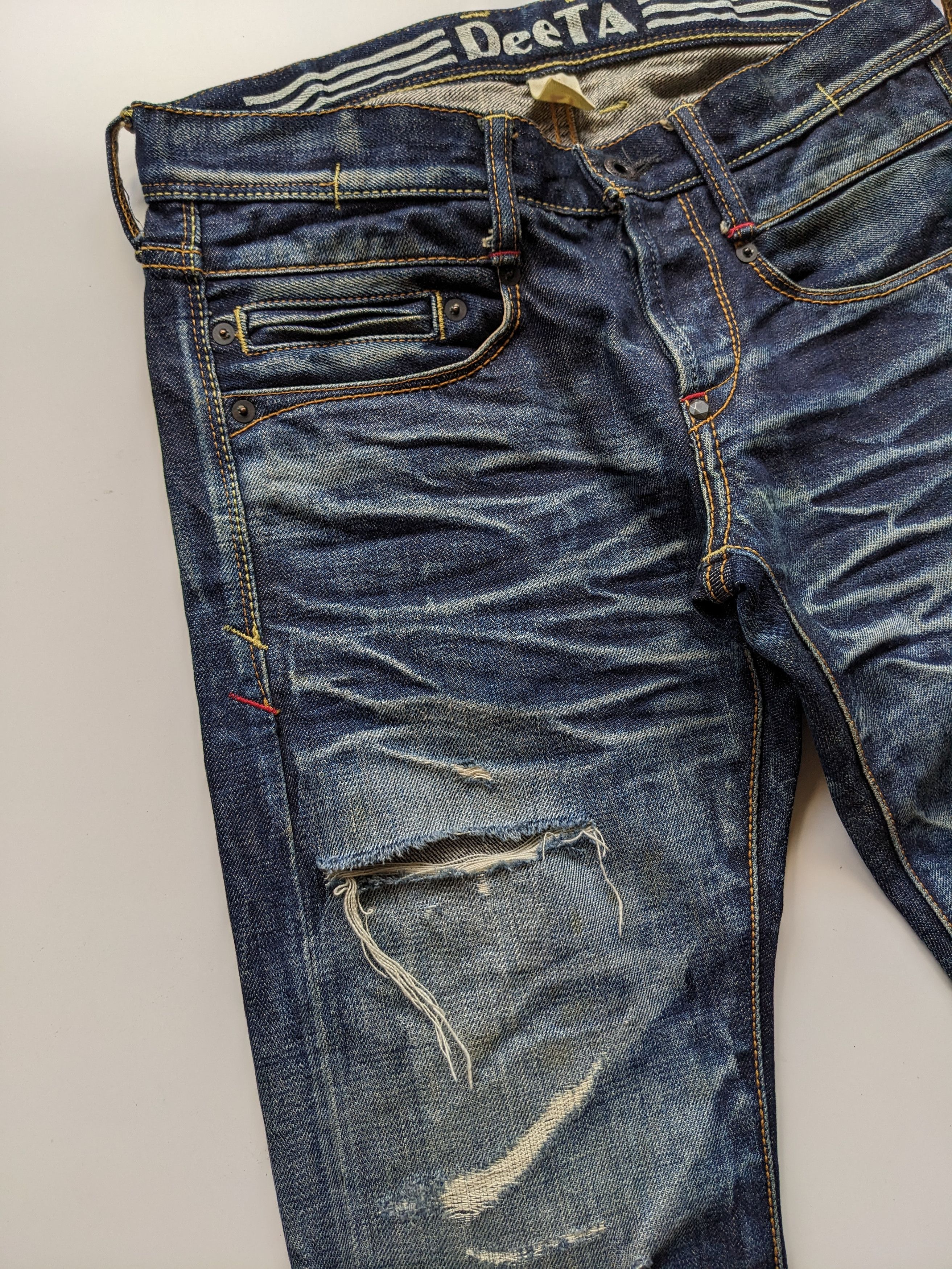 Japanese Brand Deeta faded clawmark indigo jeans Size US 30 / EU 46 - 8 Thumbnail