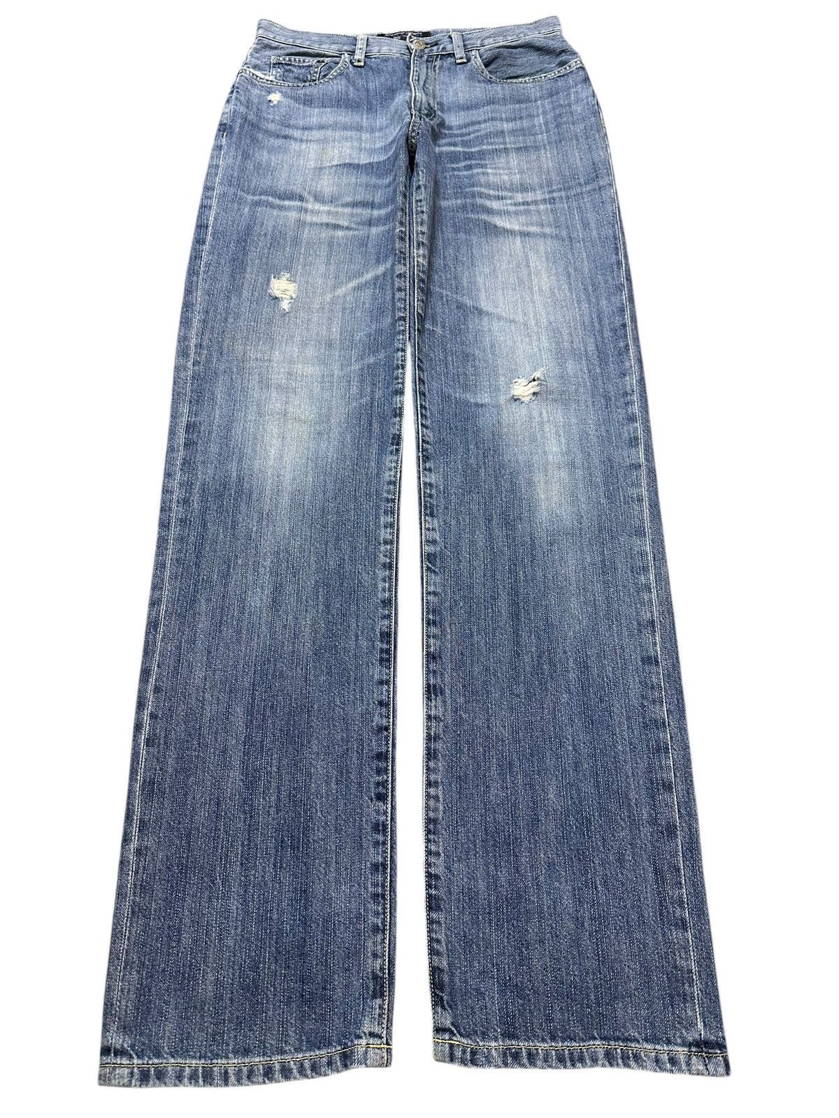 Polo Ralph Lauren Vintage RL Ralph Lauren Blue Faded Wash Distress Jeans Size US 30 / EU 46 - 1 Thumbnail