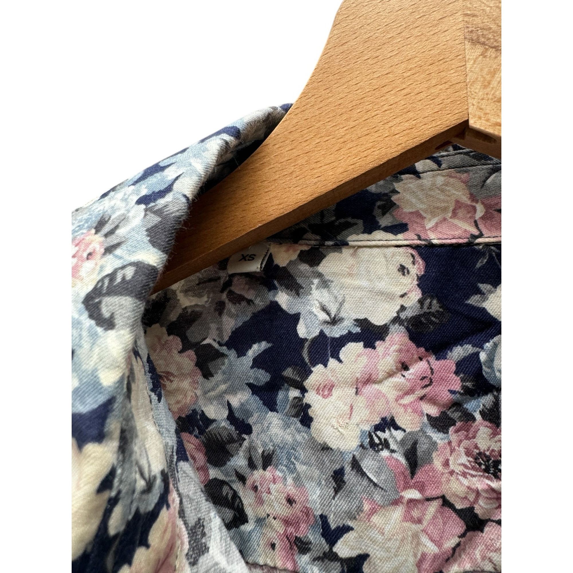 Sandro Silk Blend Floral Shirt Size US XS / EU 42 / 0 - 3 Thumbnail