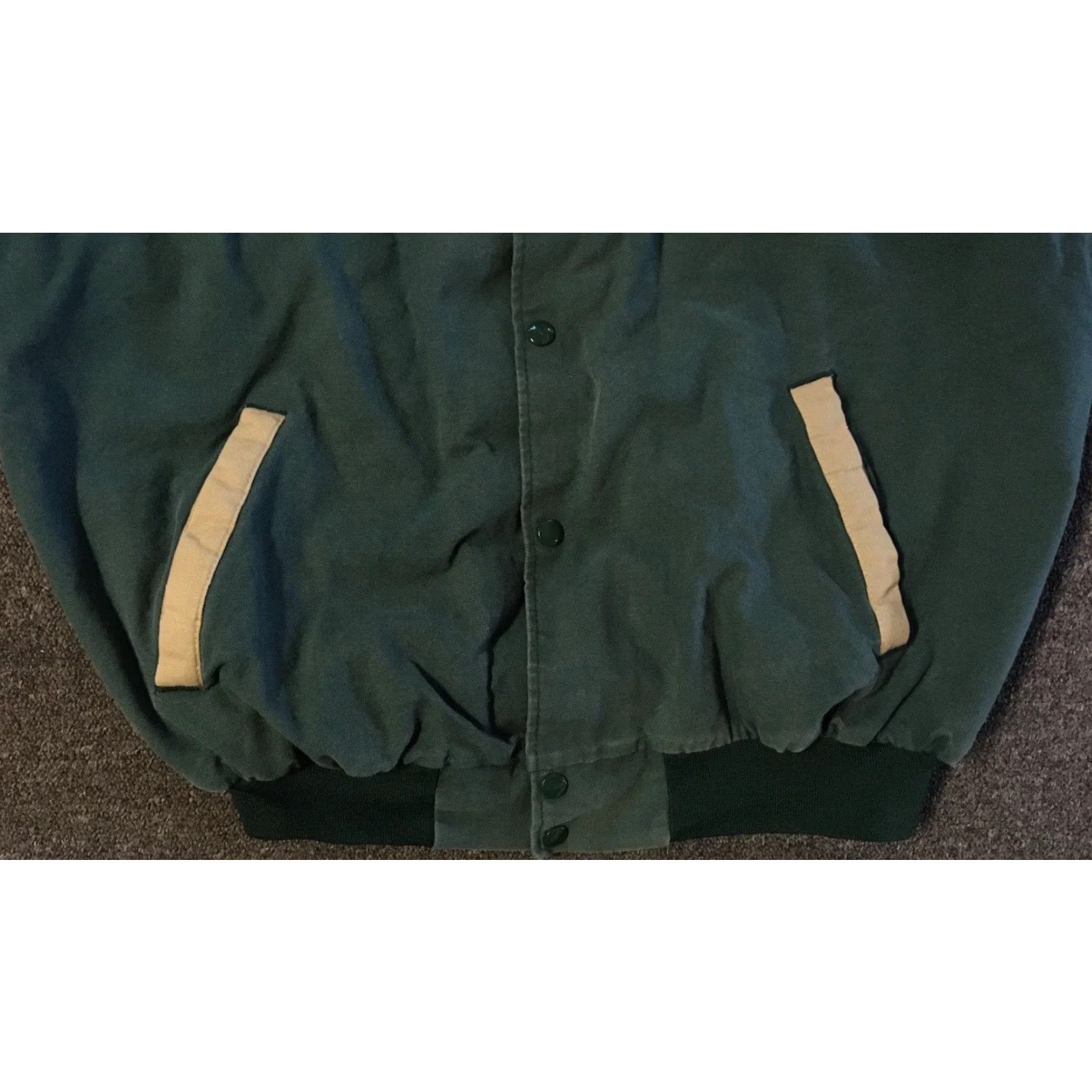 Vintage VINTAGE Motorcycle Construction Safety Faded Bomber Jacket L USA Green Trucker Punk 90s Mens Size US L / EU 52-54 / 3 - 3 Thumbnail