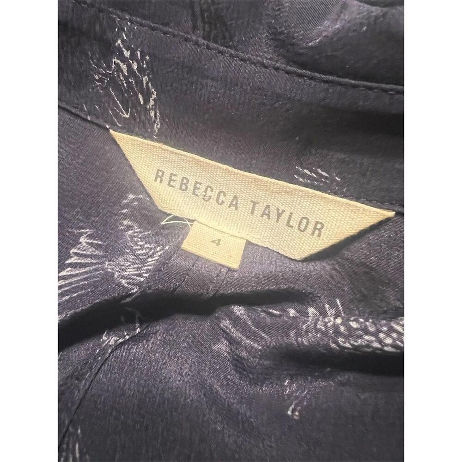 Other Rebecca Taylor Women's Blue Animal Print Blouse 4 - p2p 21 Size S / US 4 / IT 40 - 5 Thumbnail