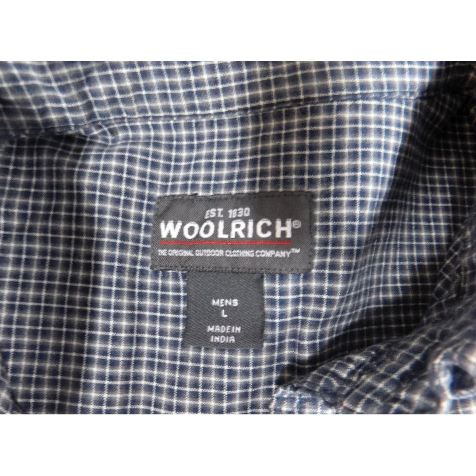 Vintage Woolrich Mens Shirt L Blue Plaid Button-Down Knit Cotton Short Sleeve Regular Size US L / EU 52-54 / 3 - 6 Thumbnail
