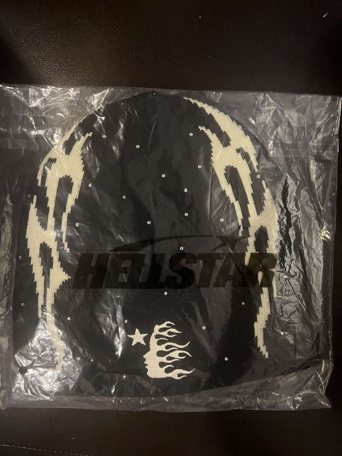 image of Hellstar Flame Beanie in Black, Men's