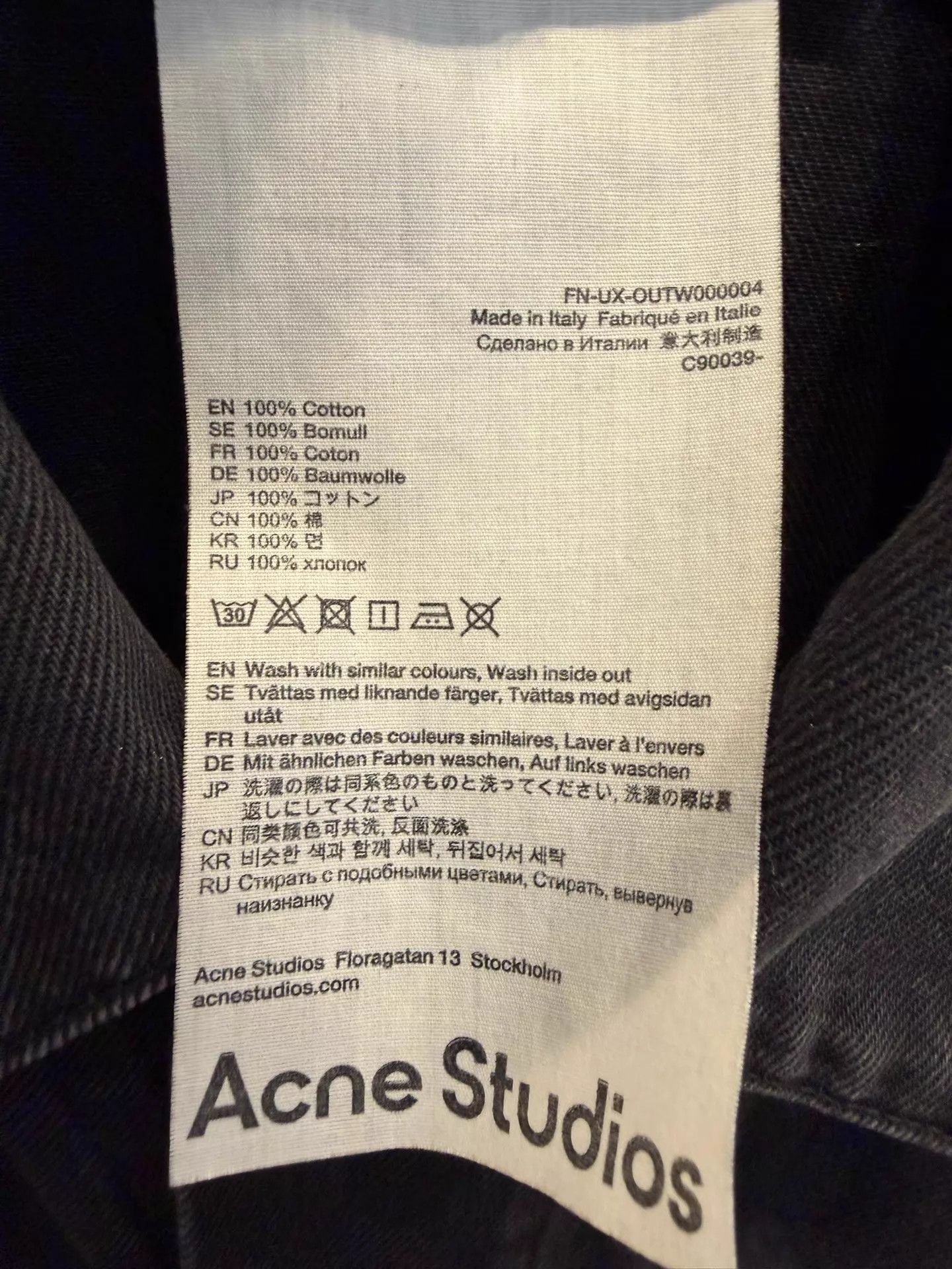 Acne Studios Acne Studios Denim Loose Unisex Black Jacket XS/XXS Size US XS / EU 42 / 0 - 3 Thumbnail