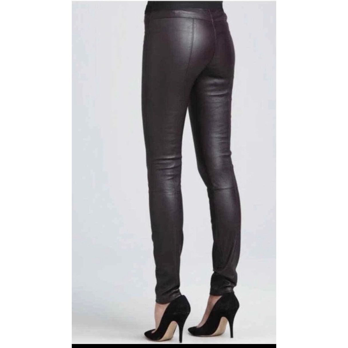 Theory Theory Gray Lamb Leather Leggings Size 4 Slim Fit Leather Size 27" / US 4 / IT 40 - 7 Thumbnail