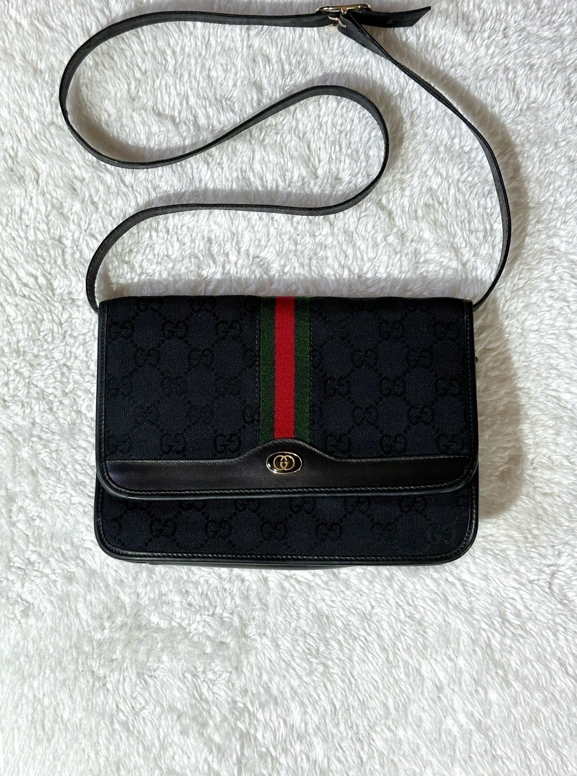 Gucci Gucci Monogram Shoulder Bag GG Canvas Vintage Web Italy rare Size ONE SIZE - 2 Thumbnail
