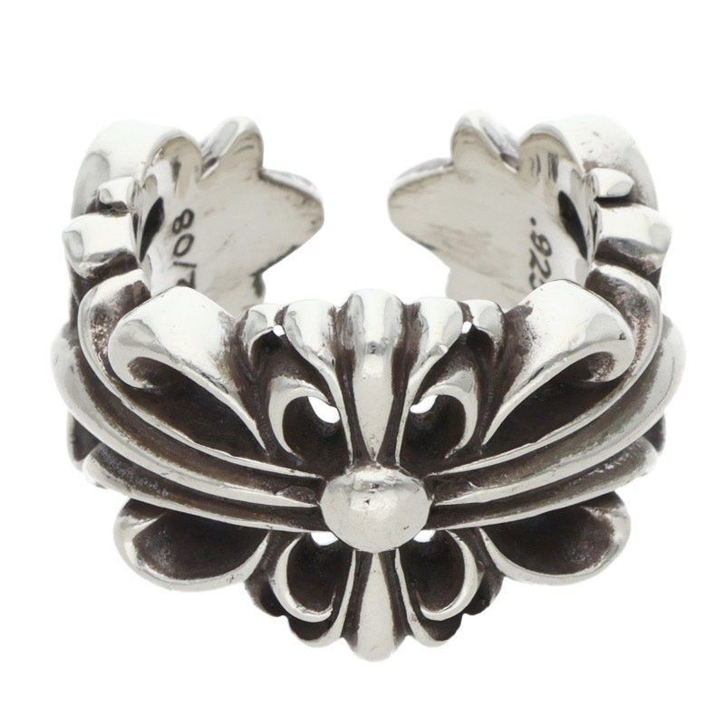 Chrome Hearts Chrome Hearts Double Floral Cross Silver Ring Size ONE SIZE - 1 Thumbnail