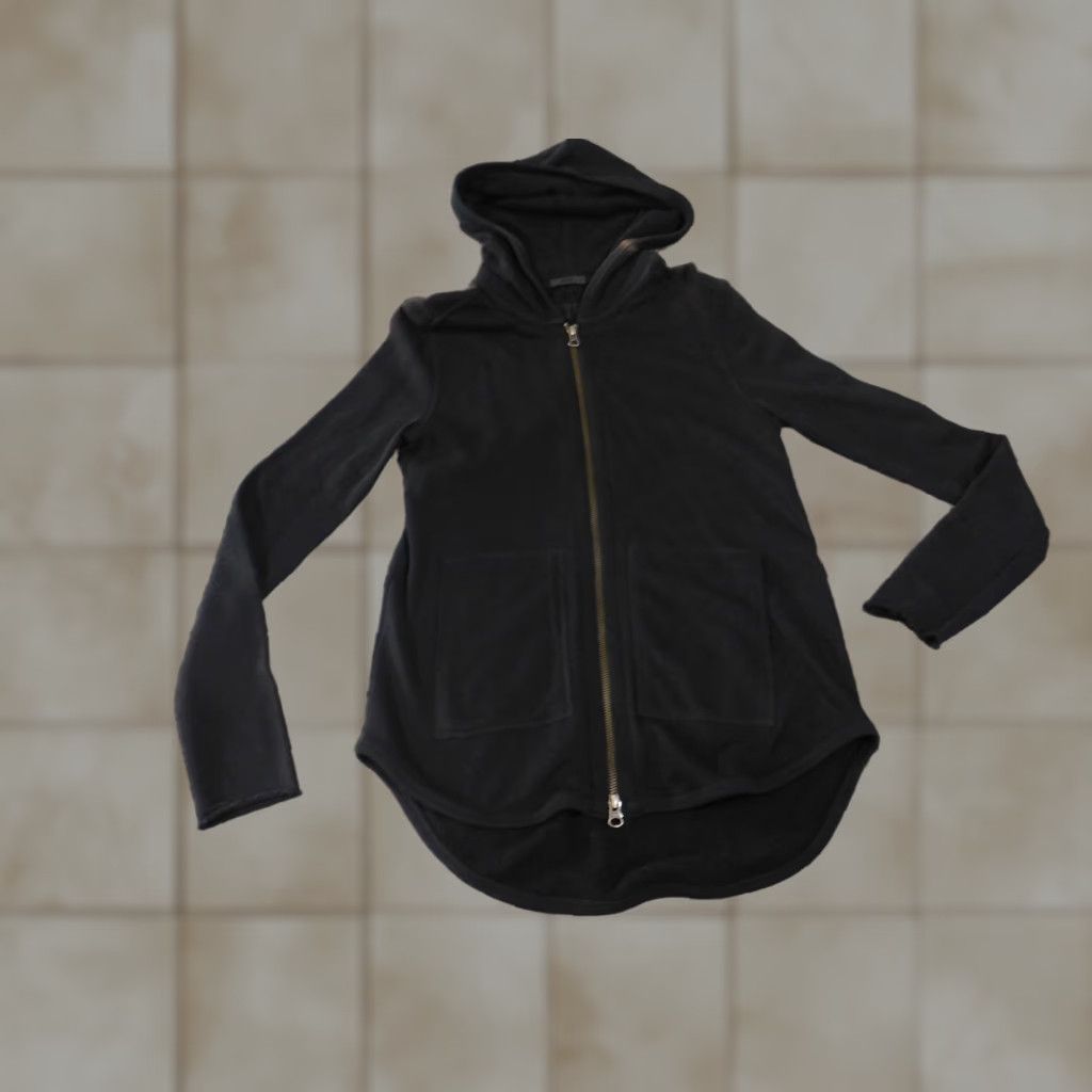 Vintage VINTAGE ATM Anthony Thomas Melillo Hoodie Womens S Black Full Zip Cotton Terry Pockets Hooded Size S / US 4 / IT 40 - 1 Thumbnail