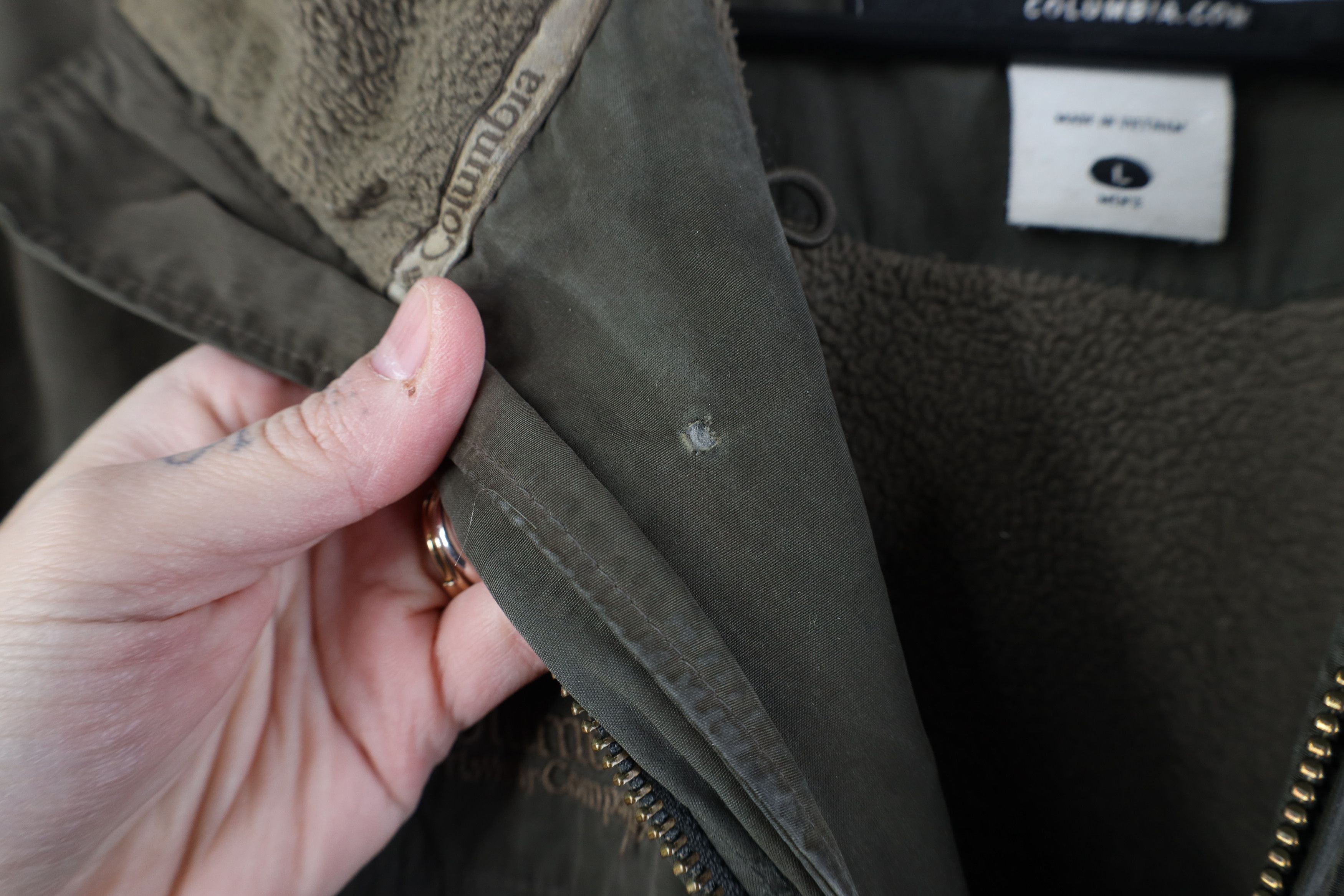 Columbia Vintage Columbia Spell Out Fleece Lined Bomber Jacket Green Size US L / EU 52-54 / 3 - 5 Thumbnail