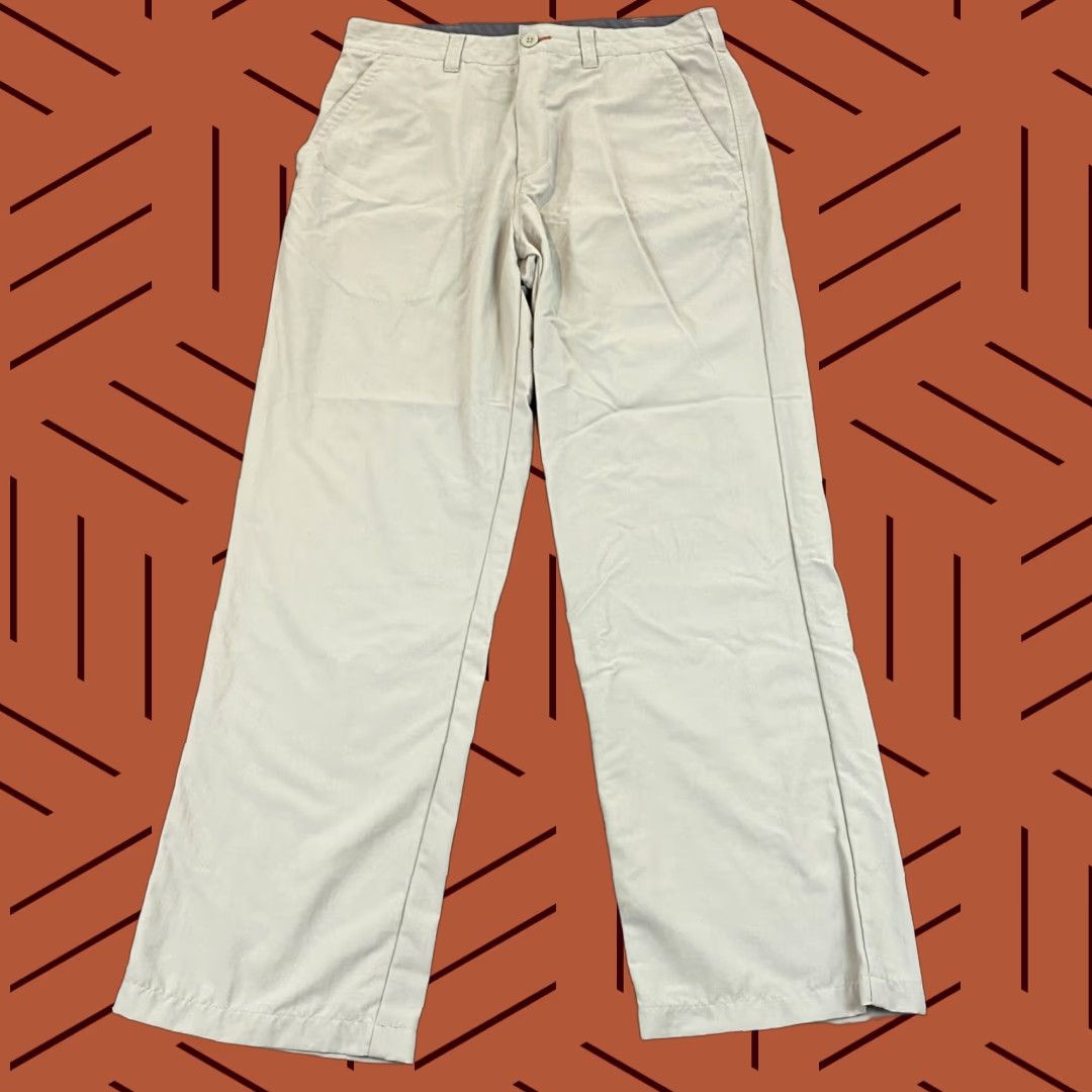 Vintage Rohan Pants Men 32x29 Light Beige Polyamide Stretch Chino Hiking Golf Trail 5-Pocket Flat Front Regular Fit Casual Travel outfit Mens Size US 32 / EU 48 - 1 Thumbnail