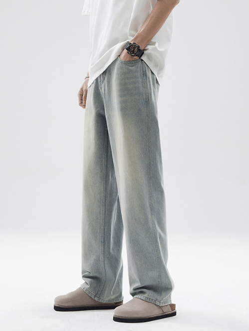Japanese Brand × Jean American retro light color cleanfit washed distressed jeans Size US 32 / EU 48 - 2 Thumbnail