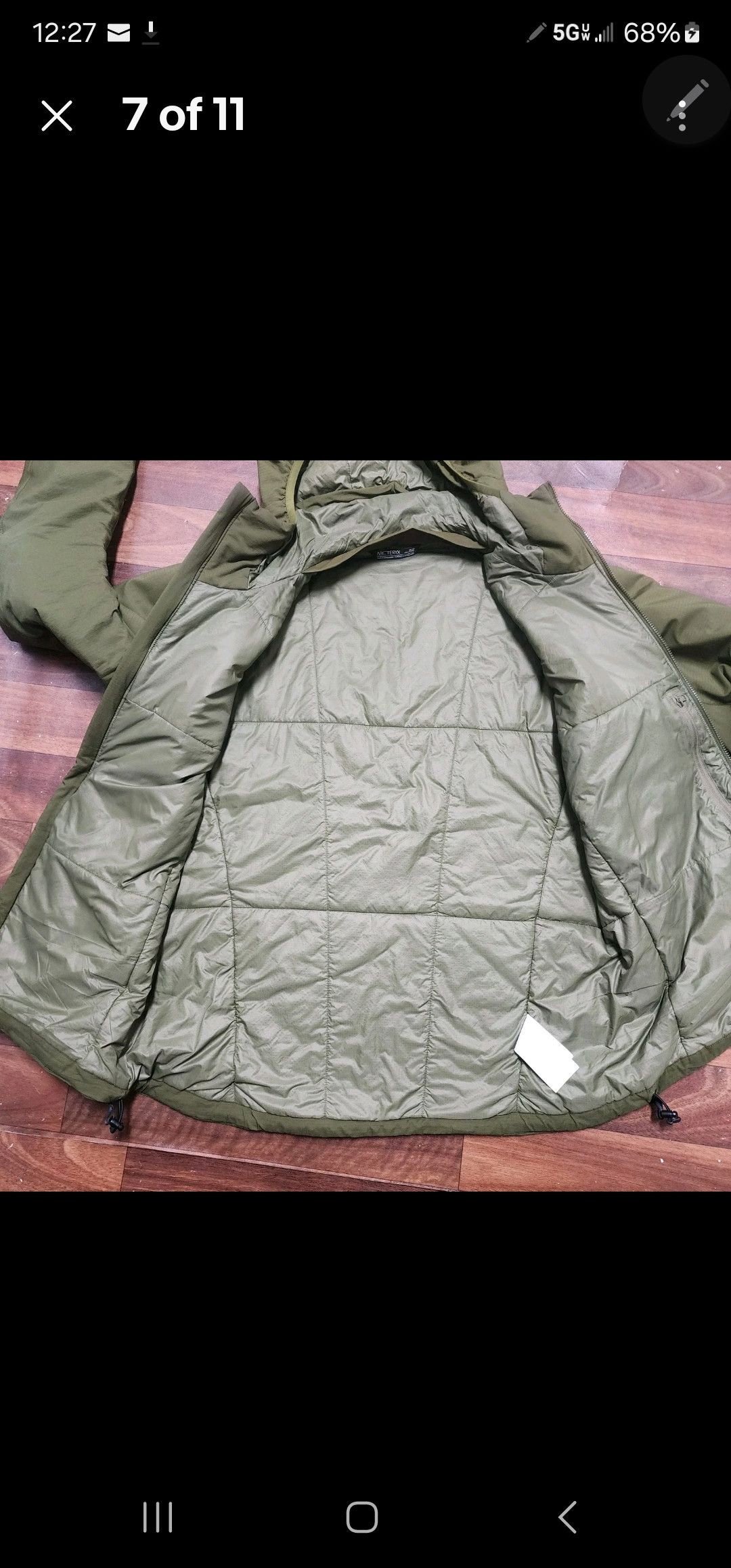 Arc'teryx Atom AR Hoody Olive Green Mens Med Size US M / EU 48-50 / 2 - 7 Thumbnail