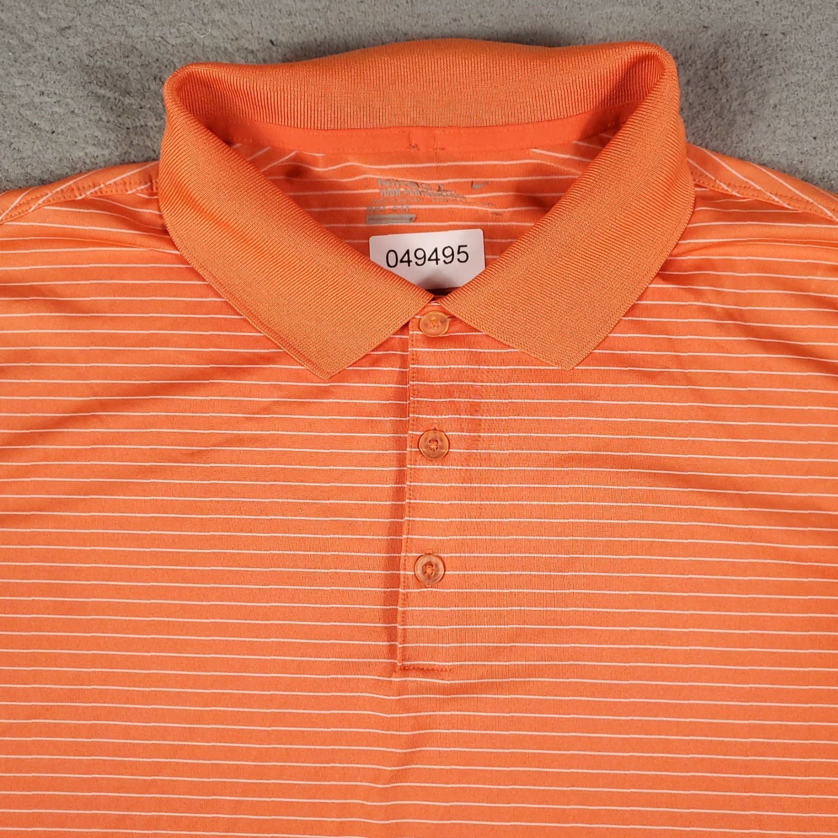 Nike Nike Polo Shirt Mens 2XL Orange Striped Golf Polo Shirt Nike Golf Casual Short Sleeve Shirt Mens Orange Striped Polo Size US XXL / EU 58 / 5 - 2 Thumbnail