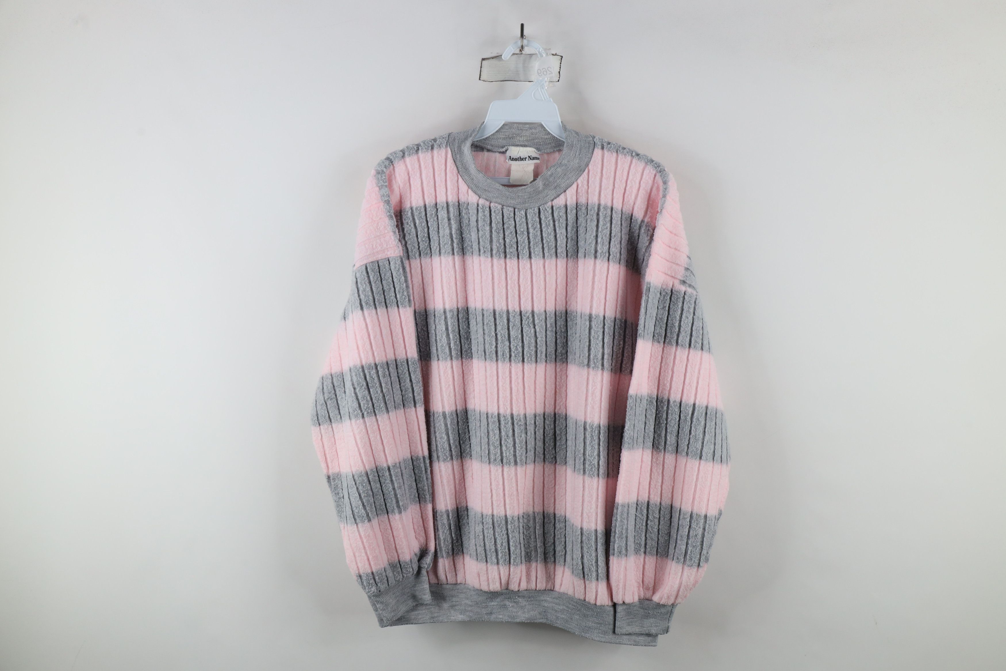Vintage Vintage 90s Streetwear Striped Ribbed Knit Fleece Sweatshirt Size XS / US 0-2 / IT 36-38 - 1 Thumbnail