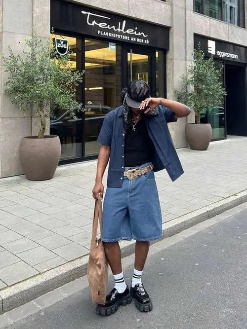 Japanese Brand × Vintage Vintage jeans jorts Y2K RETRO shorts Size US 32 / EU 48 - 4 Thumbnail