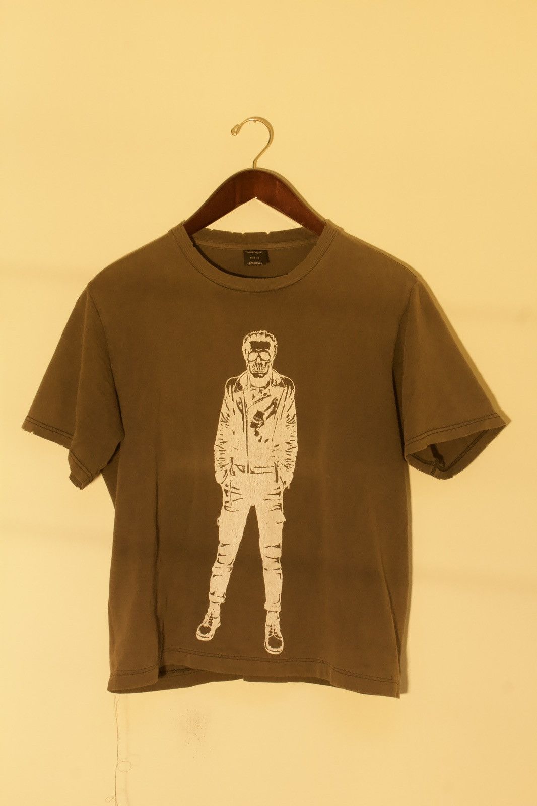 image of Number N Ine Number Nine Ss04 “Dream Baby Dream” Skeleton Tee Very in Brown, Men's (Size Medium)
