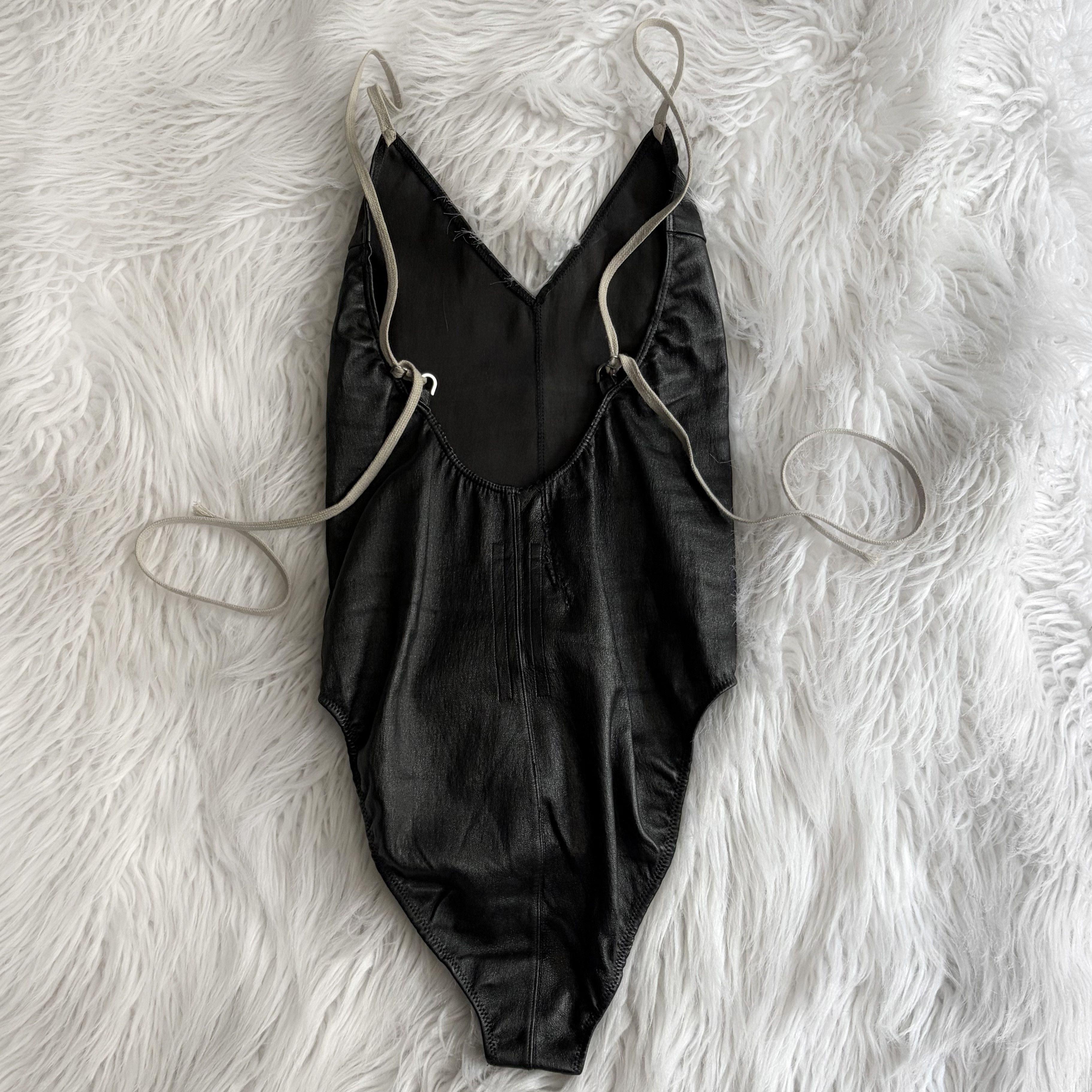 Rick Owens Rick Owens Black Leather Sally Bodysuit Larry F/W 19 38 IT Size XS / US 0-2 / IT 36-38 - 3 Thumbnail