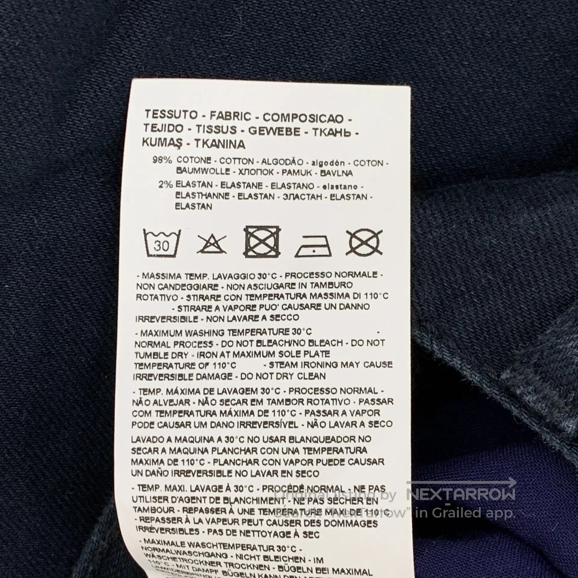 Armani Armani Dark Blue Cotton Denim Trousers| Size US 29 - 9 Thumbnail