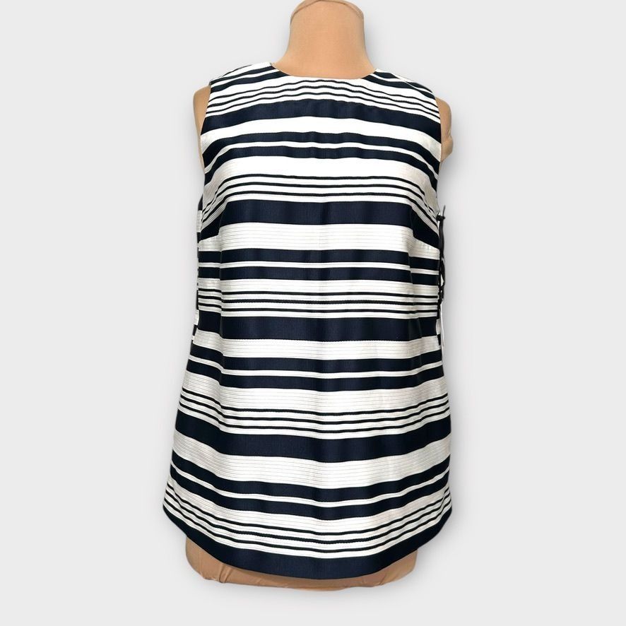 RED Valentino NWT Valentino Top Blouse 8 US IT 44 Navy Blue White Stripe N Size M / US 6-8 / IT 42-44 - 3 Thumbnail