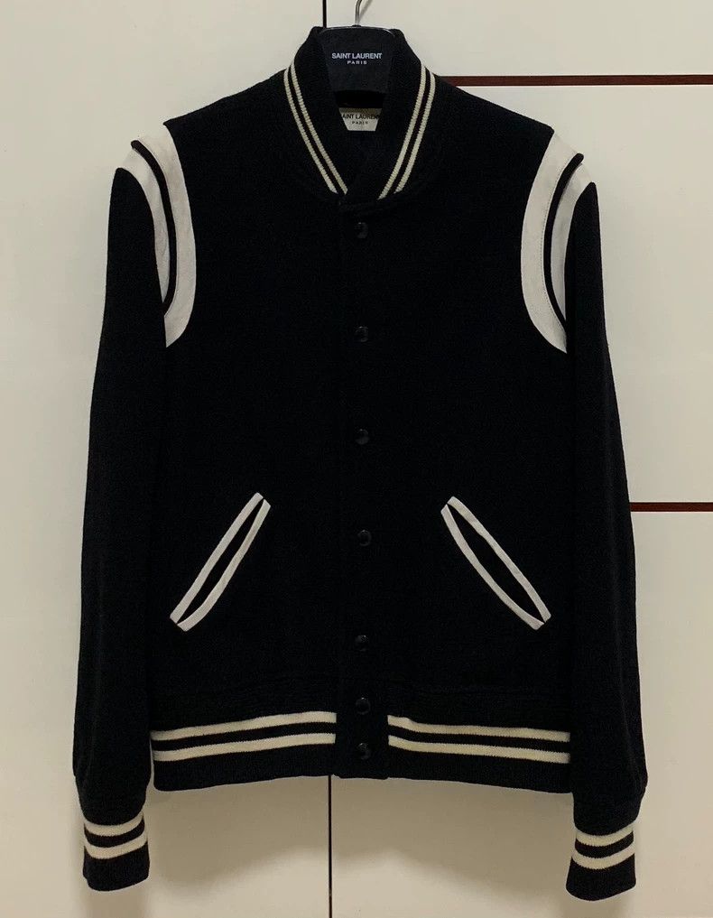Saint Laurent Paris Saint Laurent Black and White Baseball Jacket-dmc Size US L / EU 52-54 / 3 - 1 Thumbnail