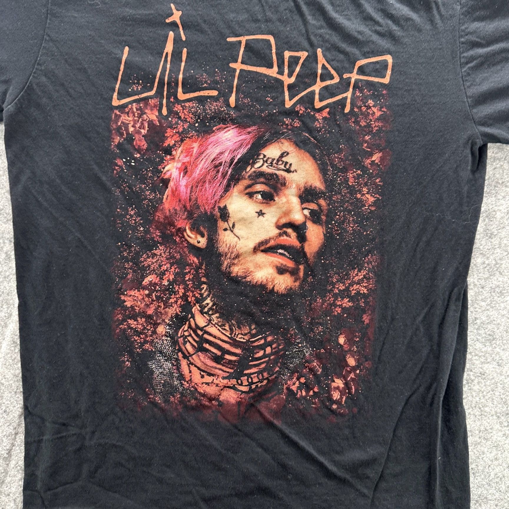 Gildan Lil Peep Shirt Mens Medium Black Graphic Tee Hip Hop Music Gildan Softstyle Tee Size US M / EU 48-50 / 2 - 3 Thumbnail