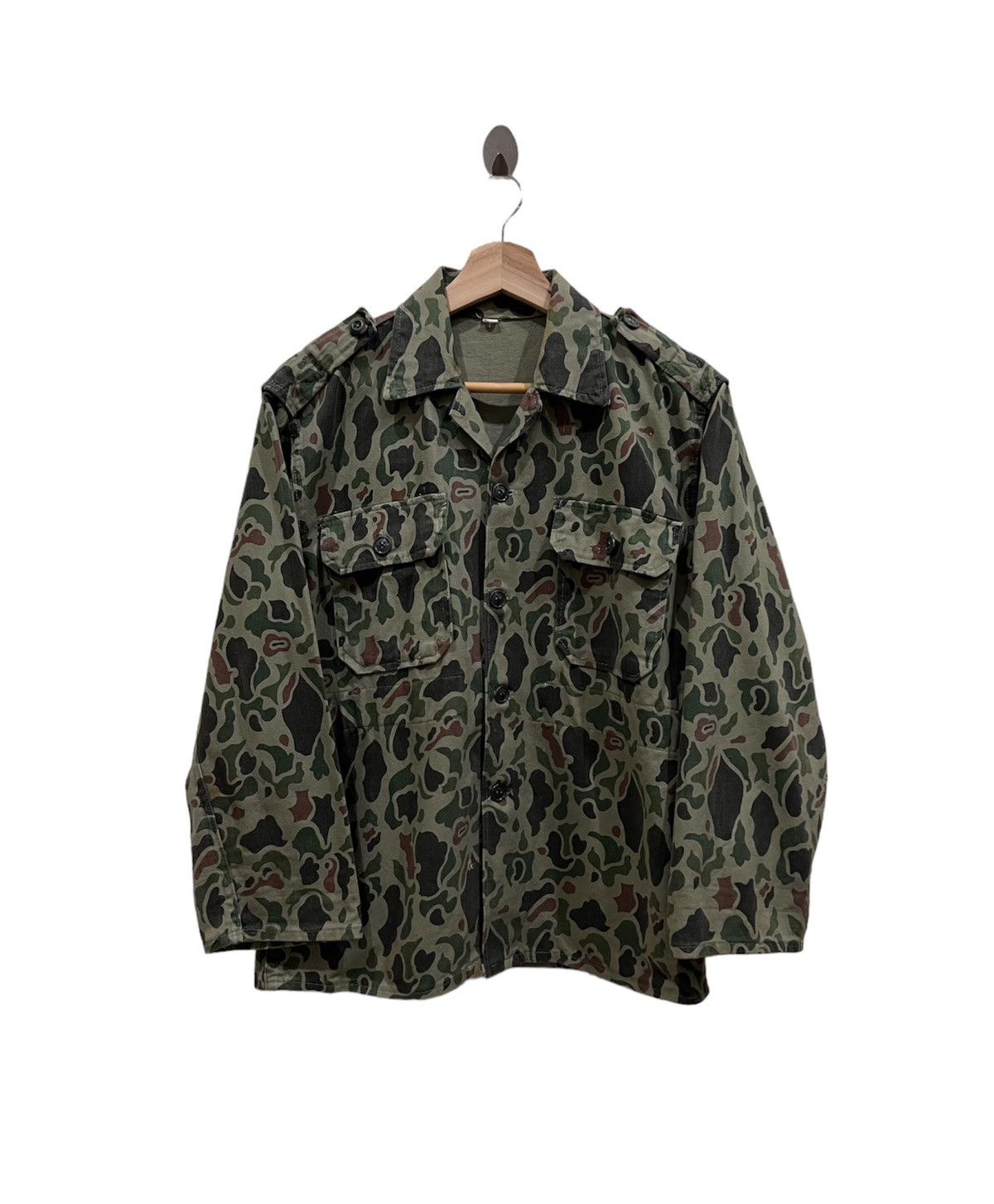 image of Camouflage Military Jacket in Green, Men's (Size Small)