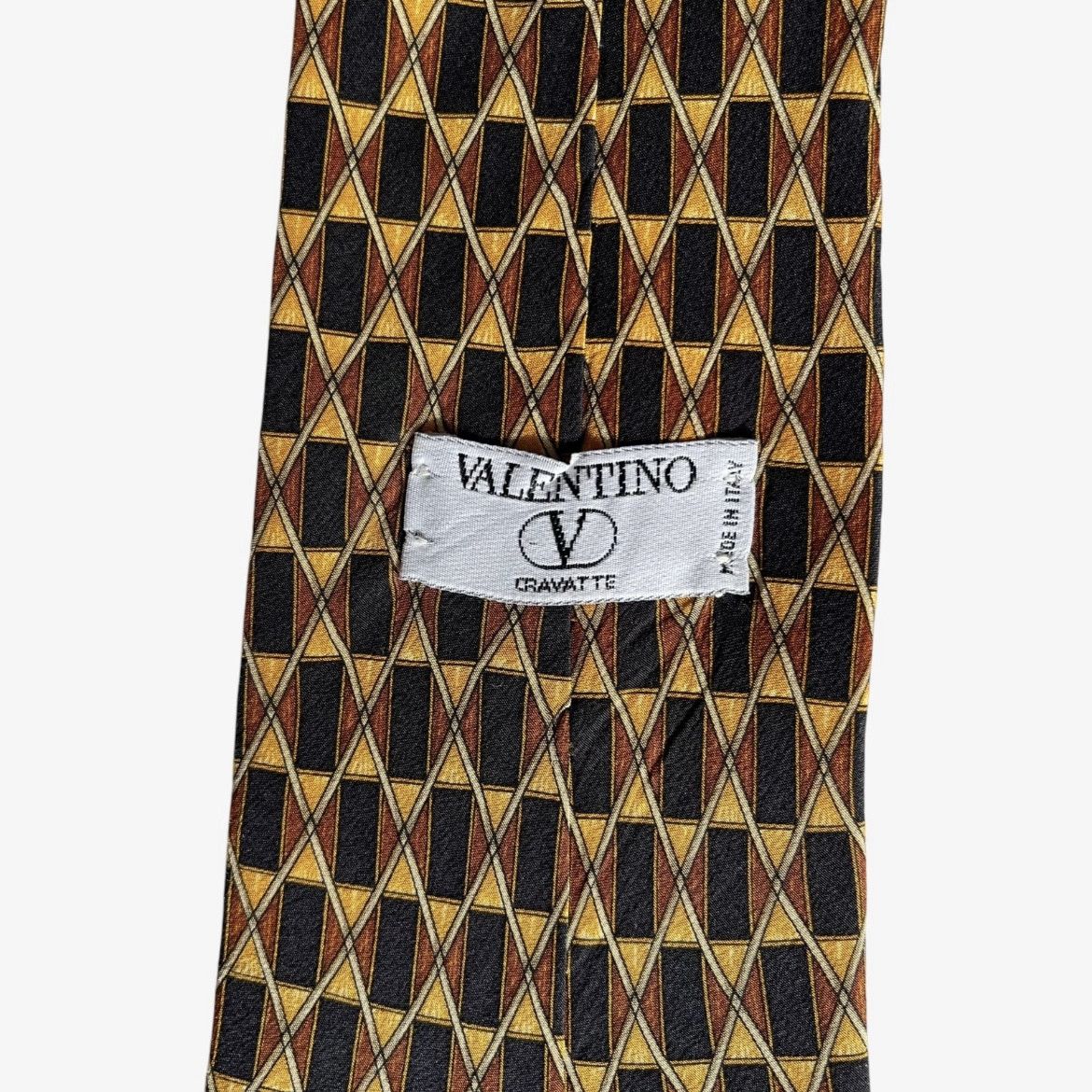 Valentino Vintage 90s Valentino Geometric Abstract Print Silk Tie Size ONE SIZE - 2 Thumbnail