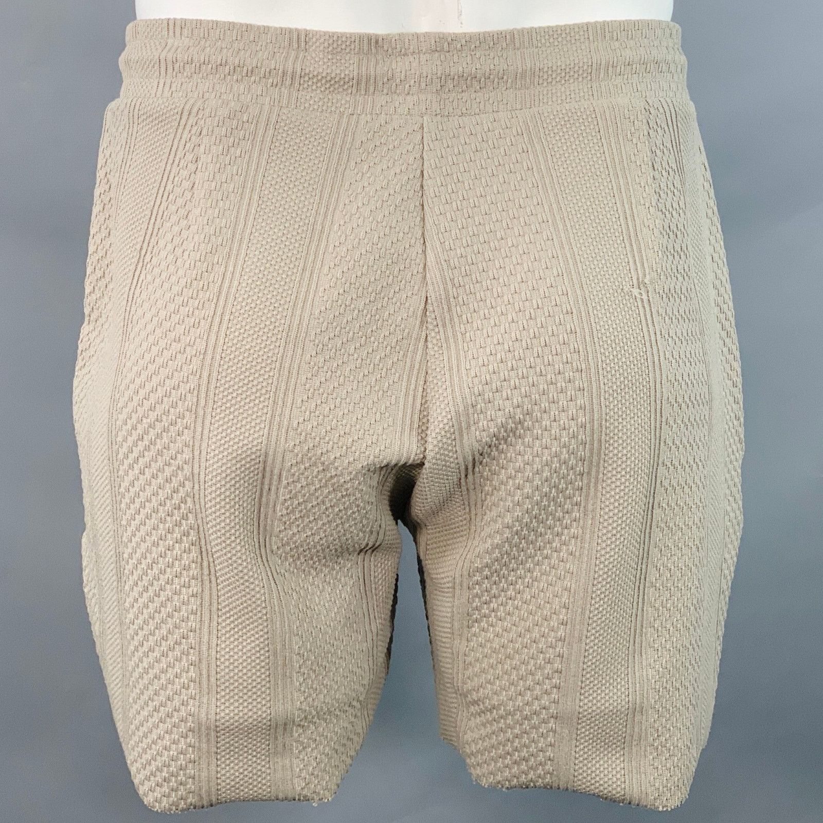Other 36 Tan Textured Stripe Polyester Blend Zip Fly Drawstring Size US 36 / EU 52 - 3 Thumbnail