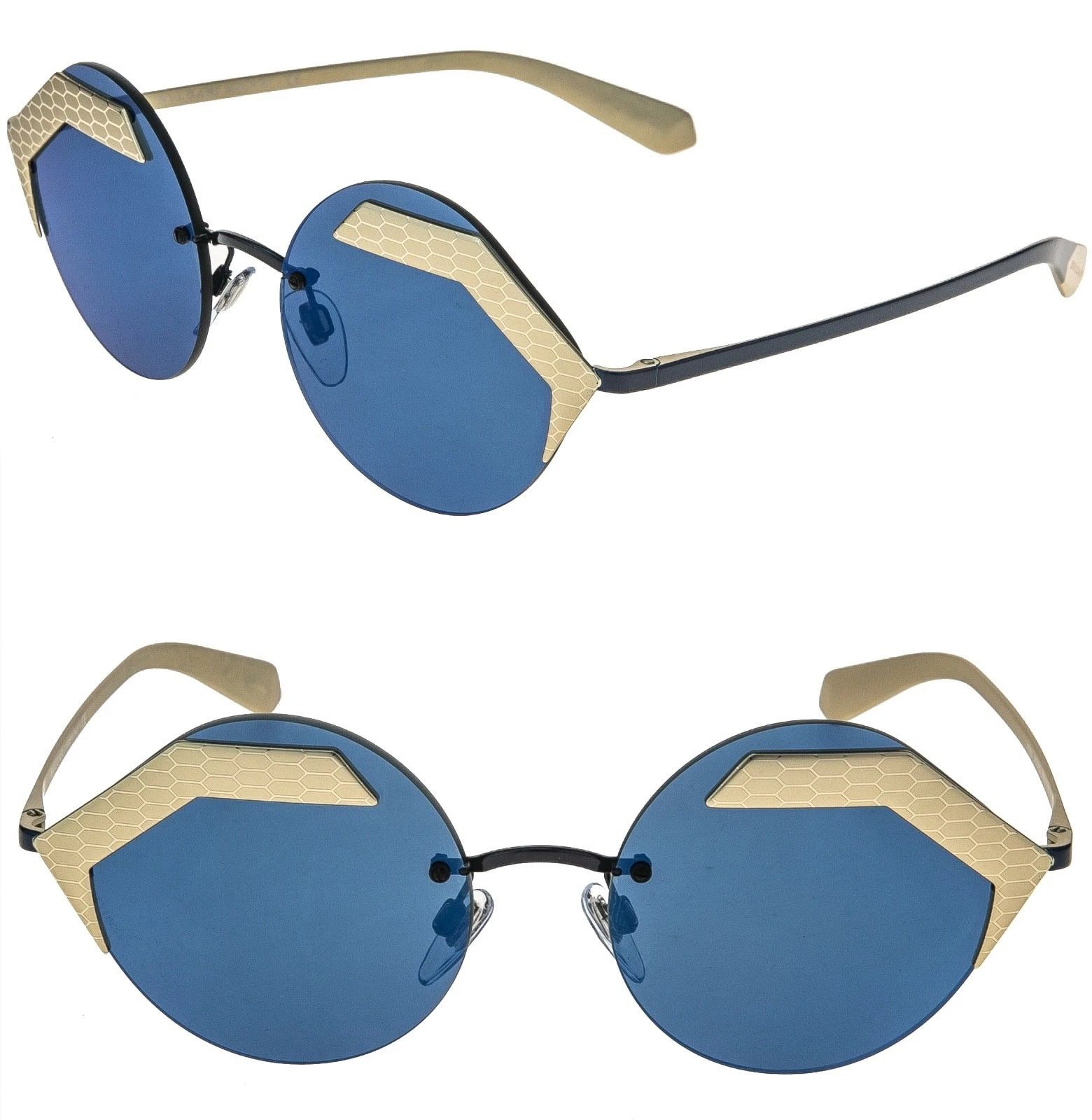 Bvlgari BVLGARI BV6089 6089 SERPENTEYES Gold Blue Round Sunglasses Size ONE SIZE - 1 Thumbnail