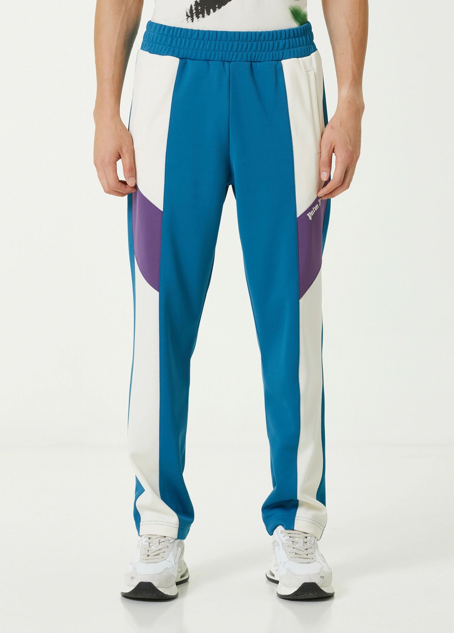 image of Palm Angels Cobalt Blue V Colorblock Track Pants Medium Nwt, Men's (Size 32)
