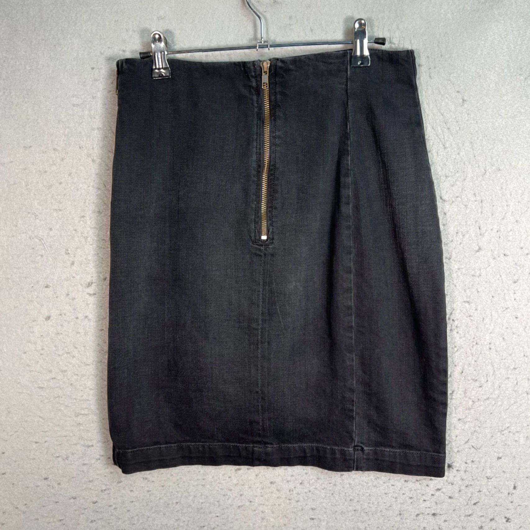 Vintage Current/Elliott Womens Skirt Pencil Denim Black Size 3 Short Zipper 3 Size 26" / US 2 / IT 38 - 2 Thumbnail