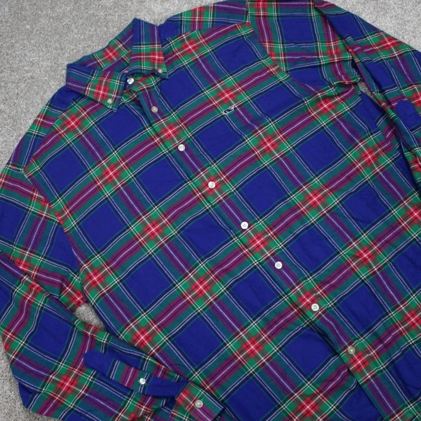 Vineyard Vines Vineyard Vines Whale Shirt Mens Large Blue/Red/Green Cotton Long Sleeve Button Shirt Size US L / EU 52-54 / 3 - 5 Thumbnail