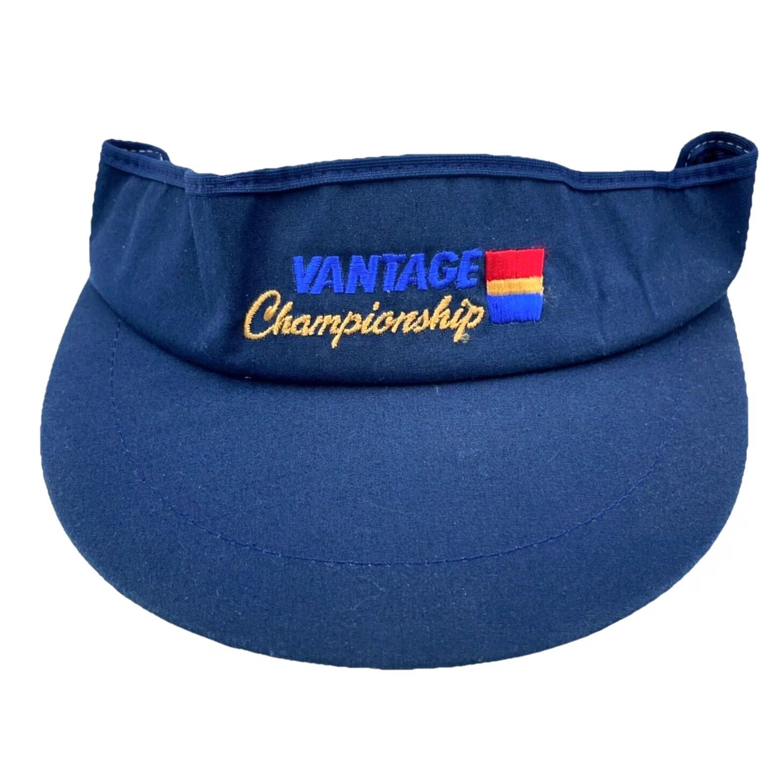 Vintage VINTAGE Golf Hat Cap Sun Visor Strap Back USA 80s 90s Vantage Championship Adult Blue Adjustable Twill Hat Mens Size ONE SIZE - 2 Thumbnail