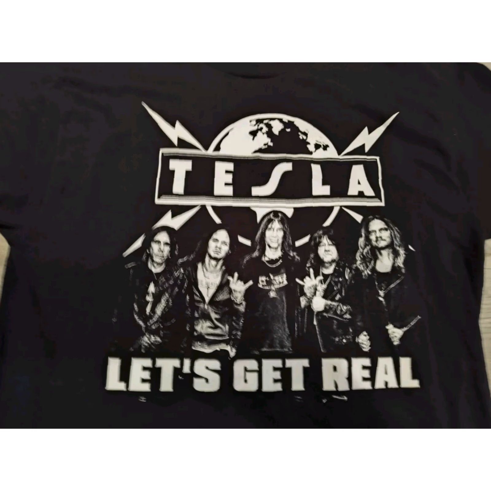 Hanes Tesla Let's Get Real Tour T-Shirt 2022 Black Medium Music Band Mens Size US M / EU 48-50 / 2 - 2 Thumbnail