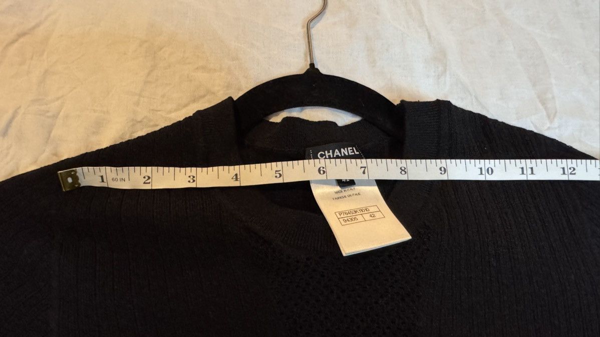 Chanel Chanel Ribbed Knit Top With Mesh Center Panel Size L / US 10 / IT 46 - 14 Thumbnail