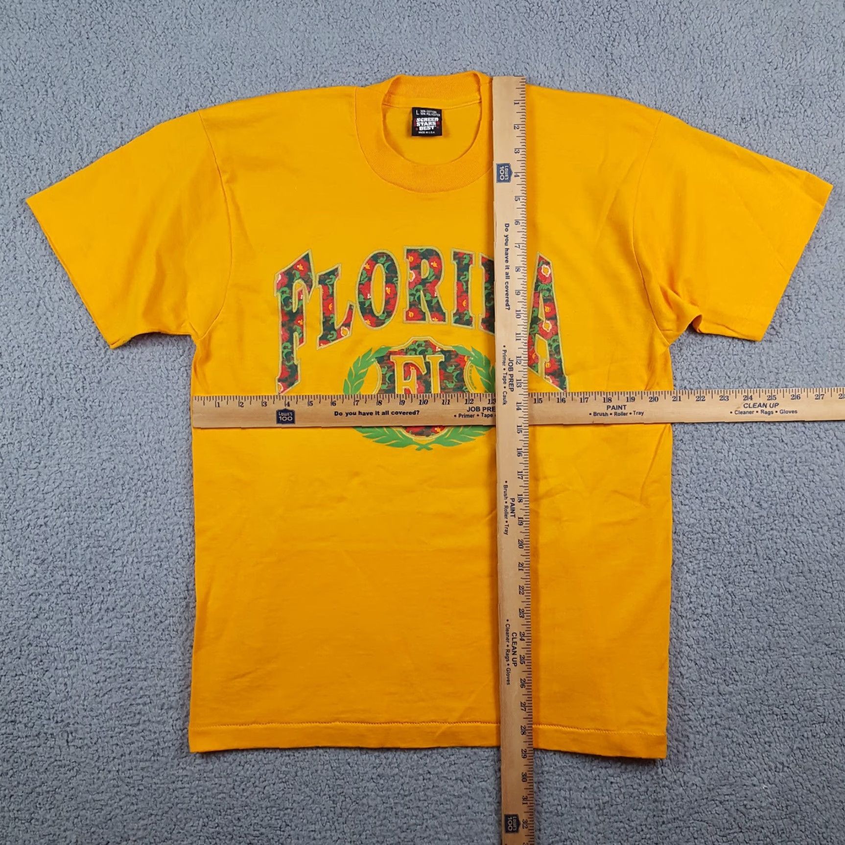 Vintage VINTAGE Screen Stars Best Florida Floral Logo T-Shirt L Yellow 90s Outdoor Mens Size US L / EU 52-54 / 3 - 7 Thumbnail