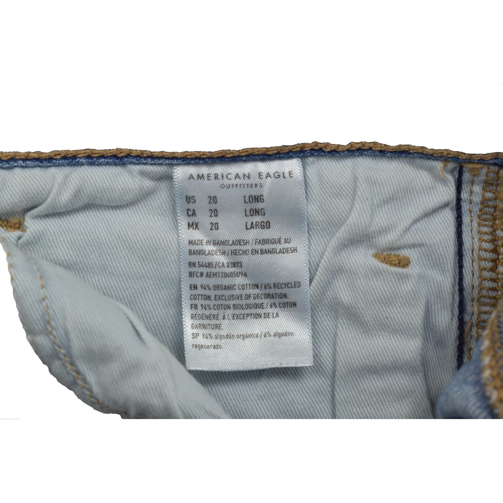 American Eagle Outfitters American Eagle Jeans Women 20 Long High Rise 90s Straight Blue Organic Denim Collection 5-Pocket Womens Size 42" / US 20 - 2 Thumbnail