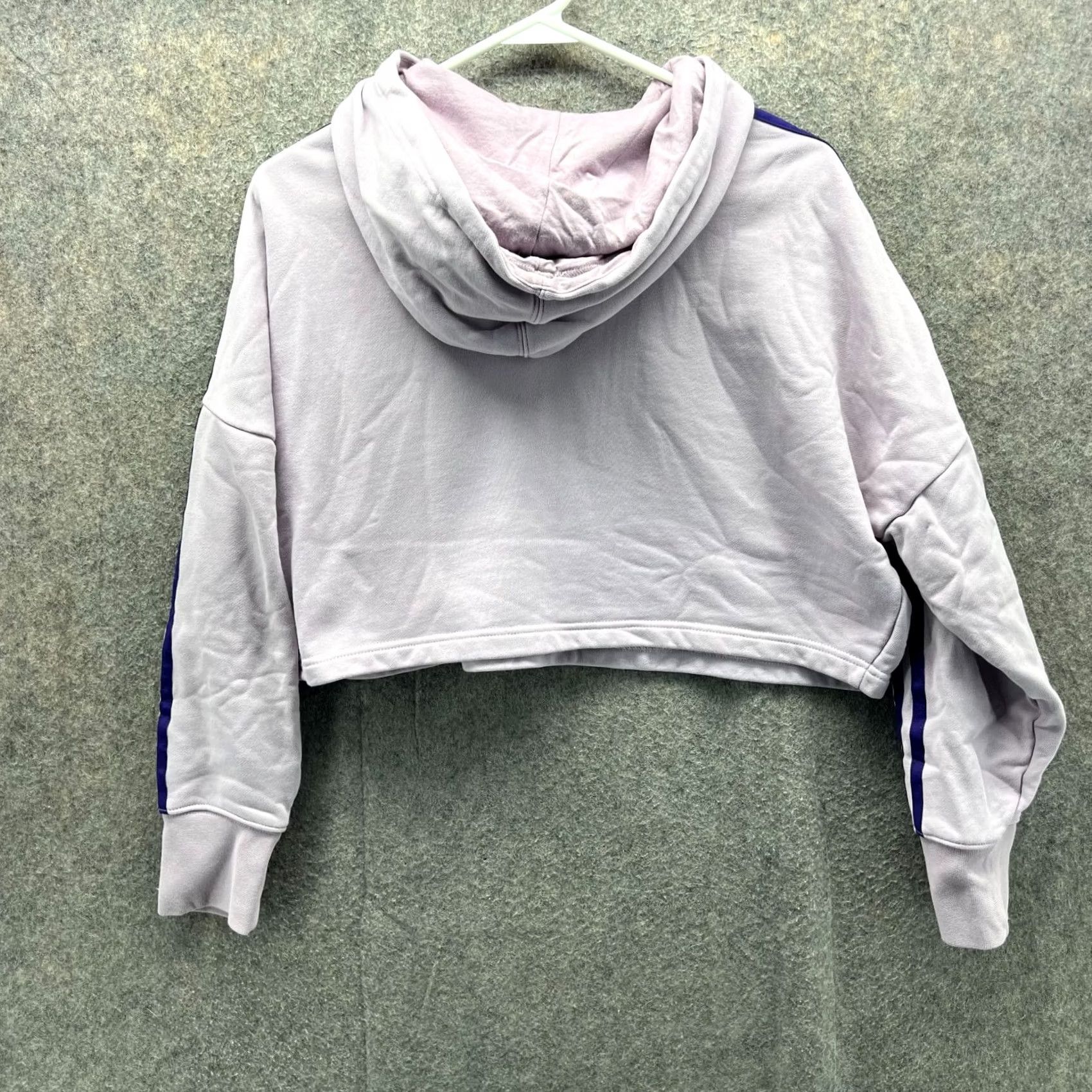 Adidas VINTAGE Adidas Hoodie Womens XS Purple Cropped Originals Trefoil 3 Stripes Jacket Size XS / US 0-2 / IT 36-38 - 2 Thumbnail